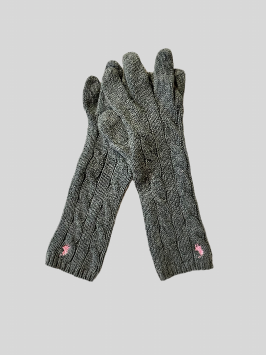 Gant torsadé gris femme