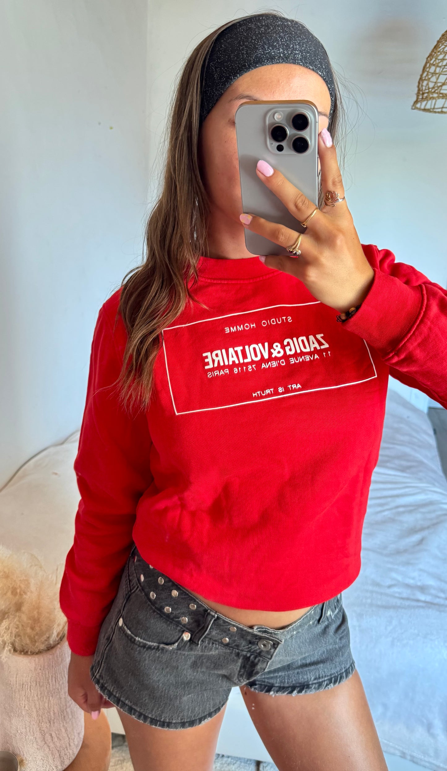 Sweat col rond rouge Zadig & Voltaire - S