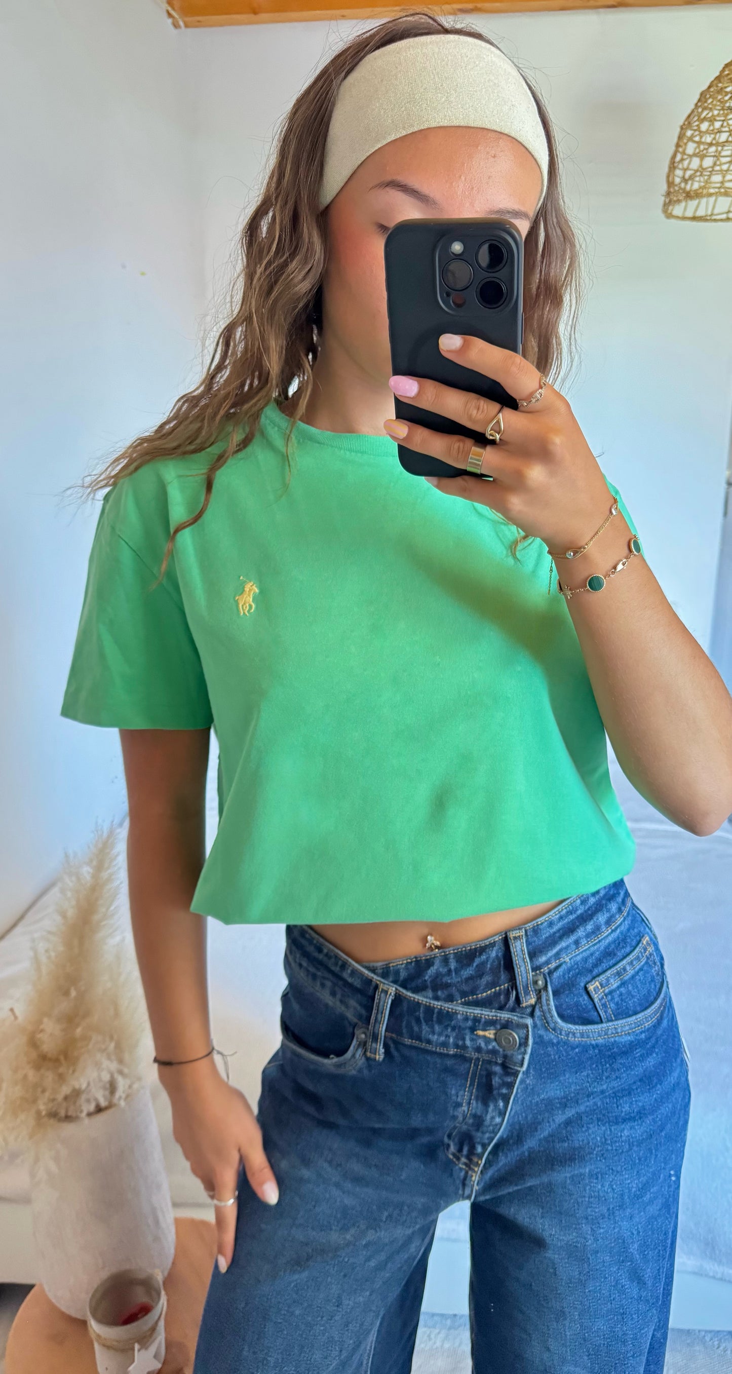 T-shirt vert col rond Ralph Lauren - S homme / M femme