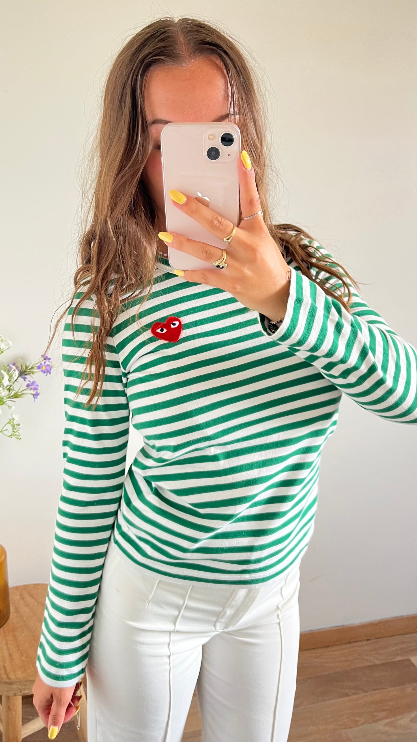 Pull marinière vert Comme Des Garçons - S