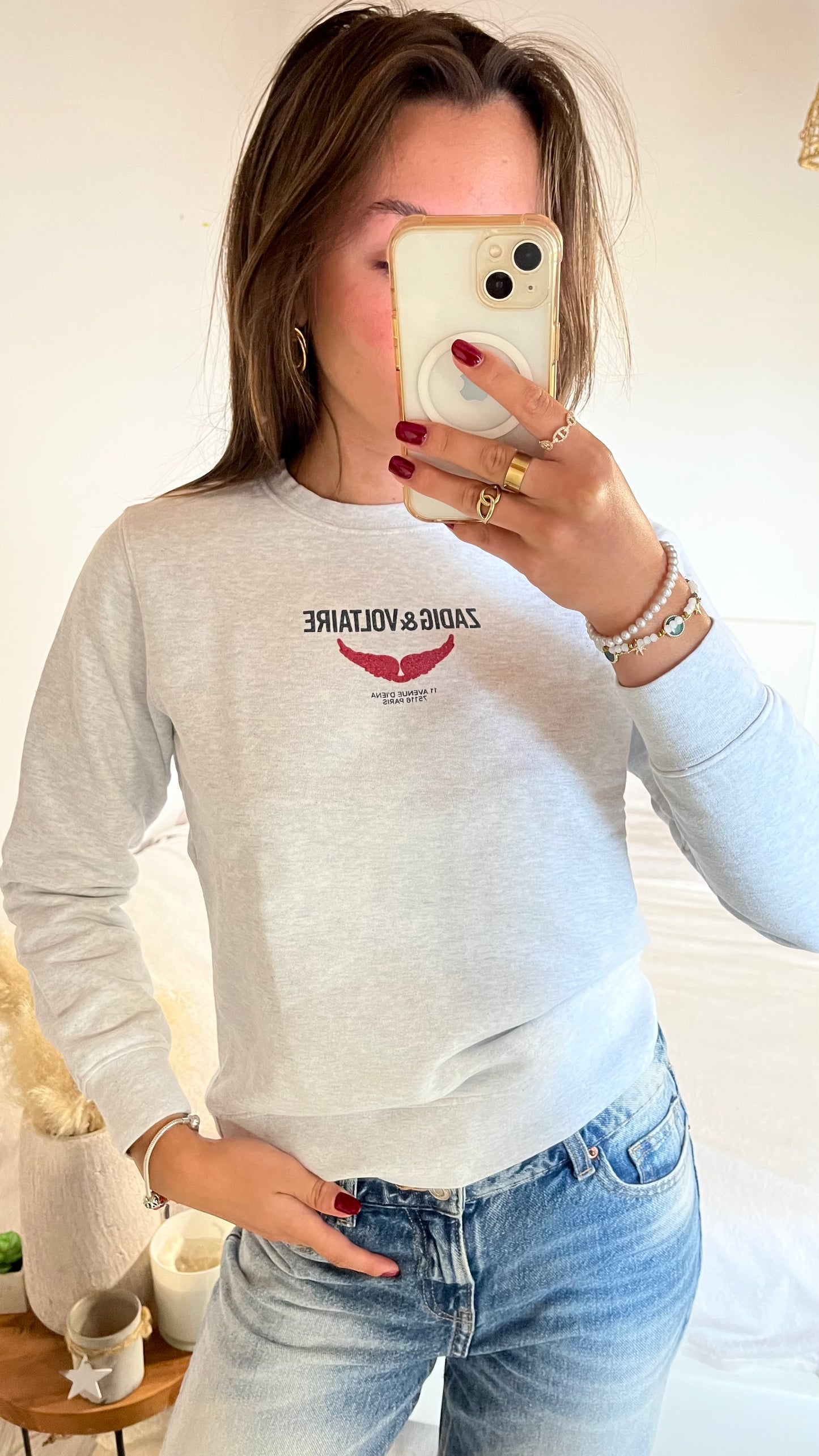 Sweat col rond gris Zadig & Voltaire - S