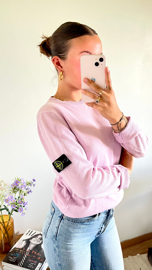 Pull rose col rond Stone Island - S