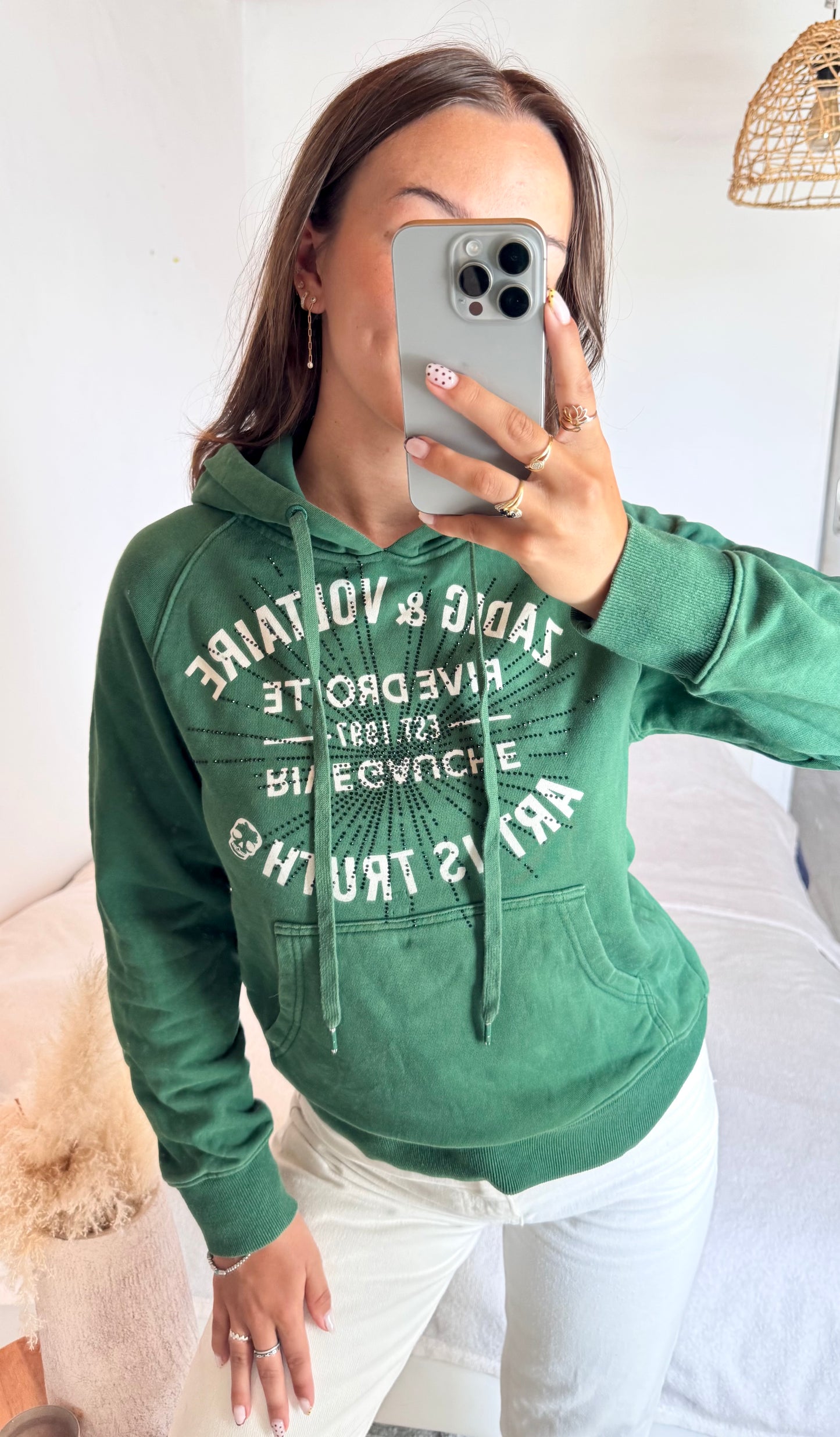 Sweat à capuche vert Zadig & Voltaire - S