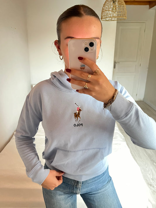 Sweat à capuche bleu pastel - XS