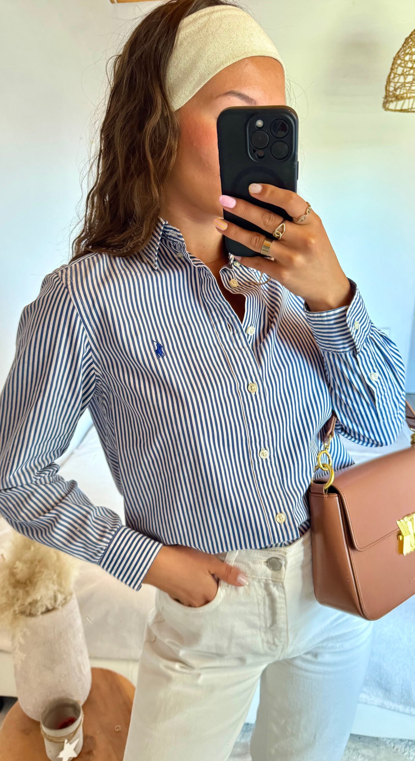 Chemise rayée bleue Ralph Lauren - XS