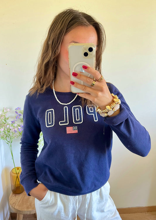 Sweat bleu marine American flag Ralph Lauren - XS