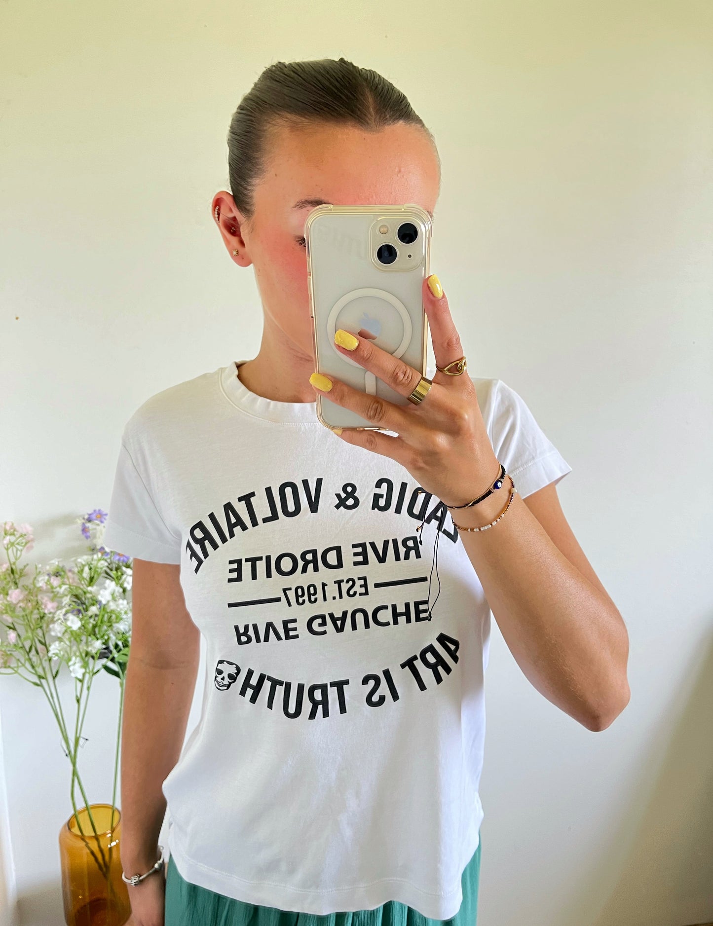T-shirt blanc col rond Zadig & Voltaire - XS et S