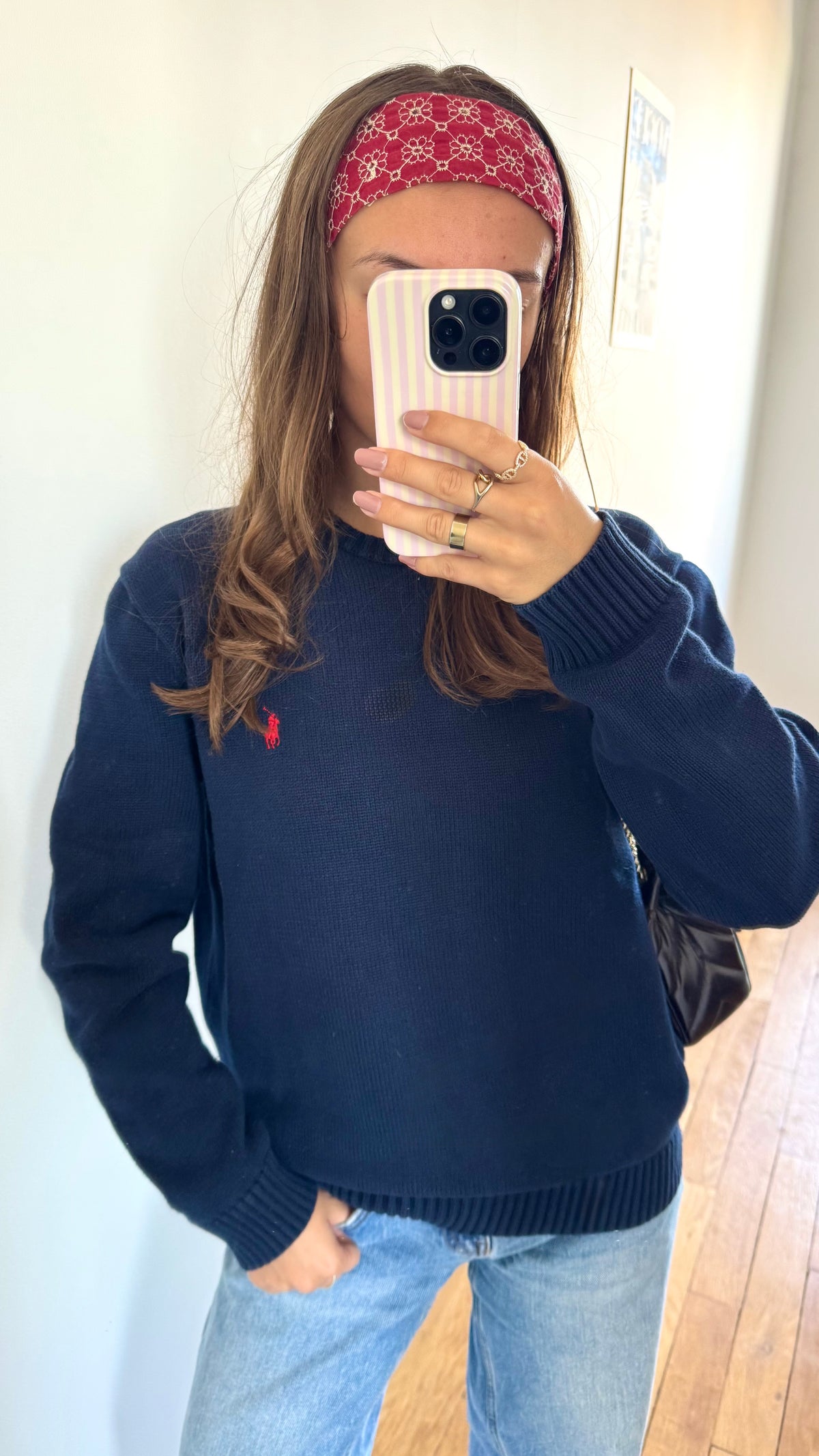 Pull col rond marine Ralph Lauren - L