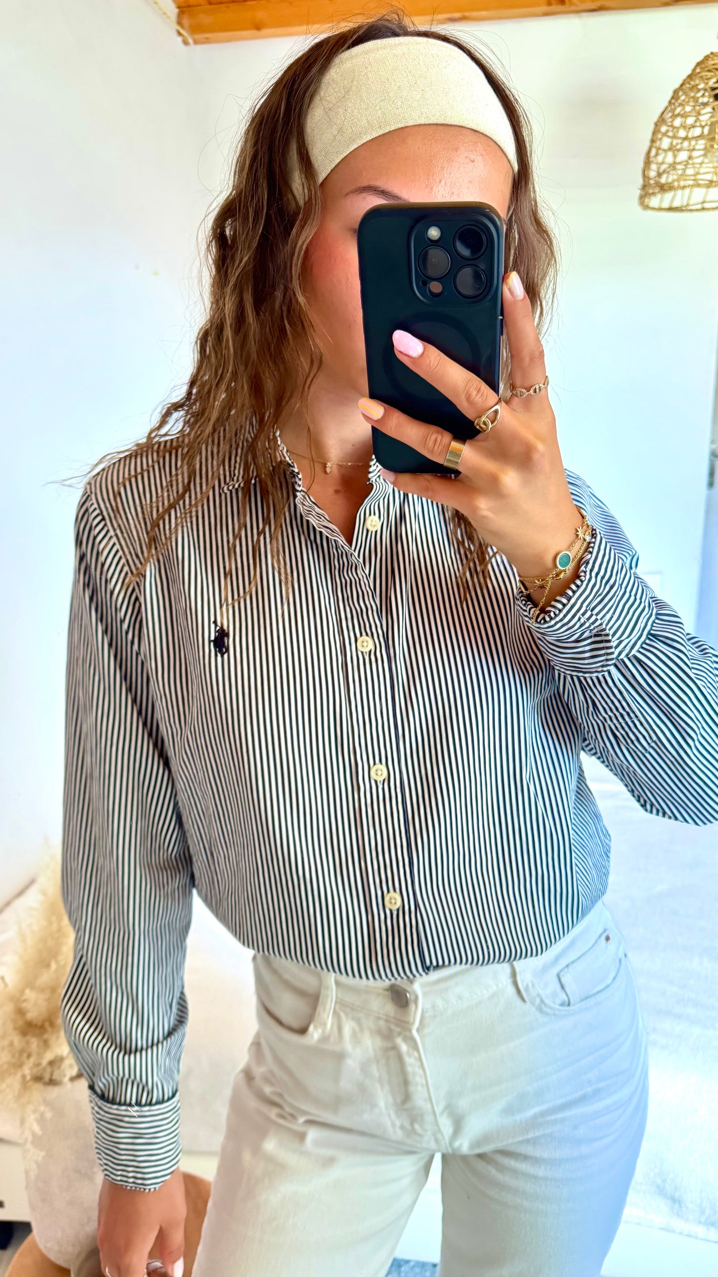 Chemise rayée noire Ralph Lauren - XS homme / M femme