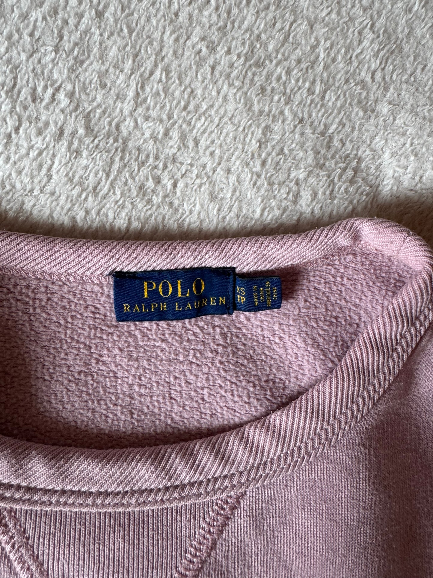 Sweat col rond rose pastel Ralph Lauren - XS