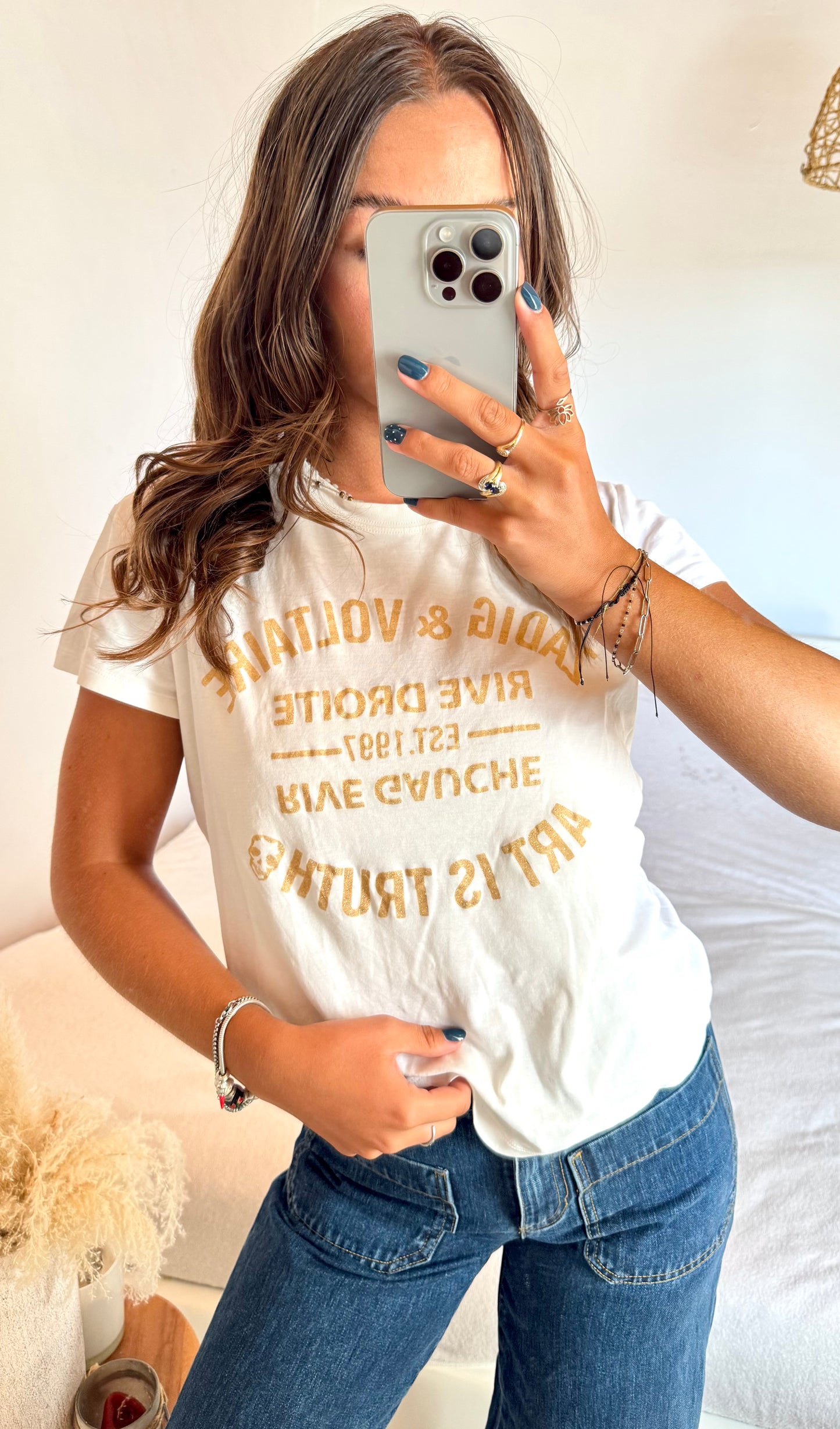 T-shirt dorée Zadig & Voltaire - S