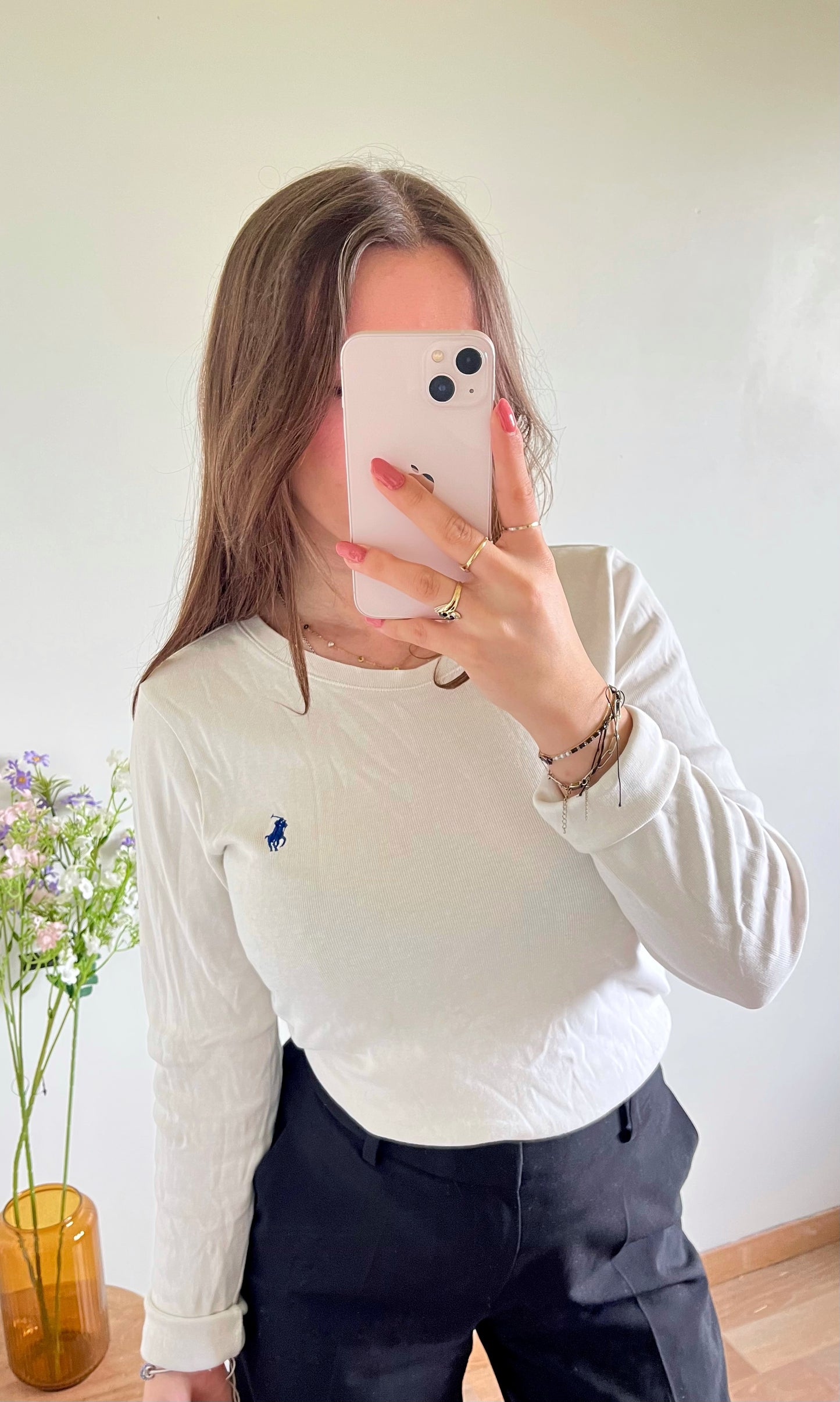 Pull col rond blanc Ralph Lauren - M