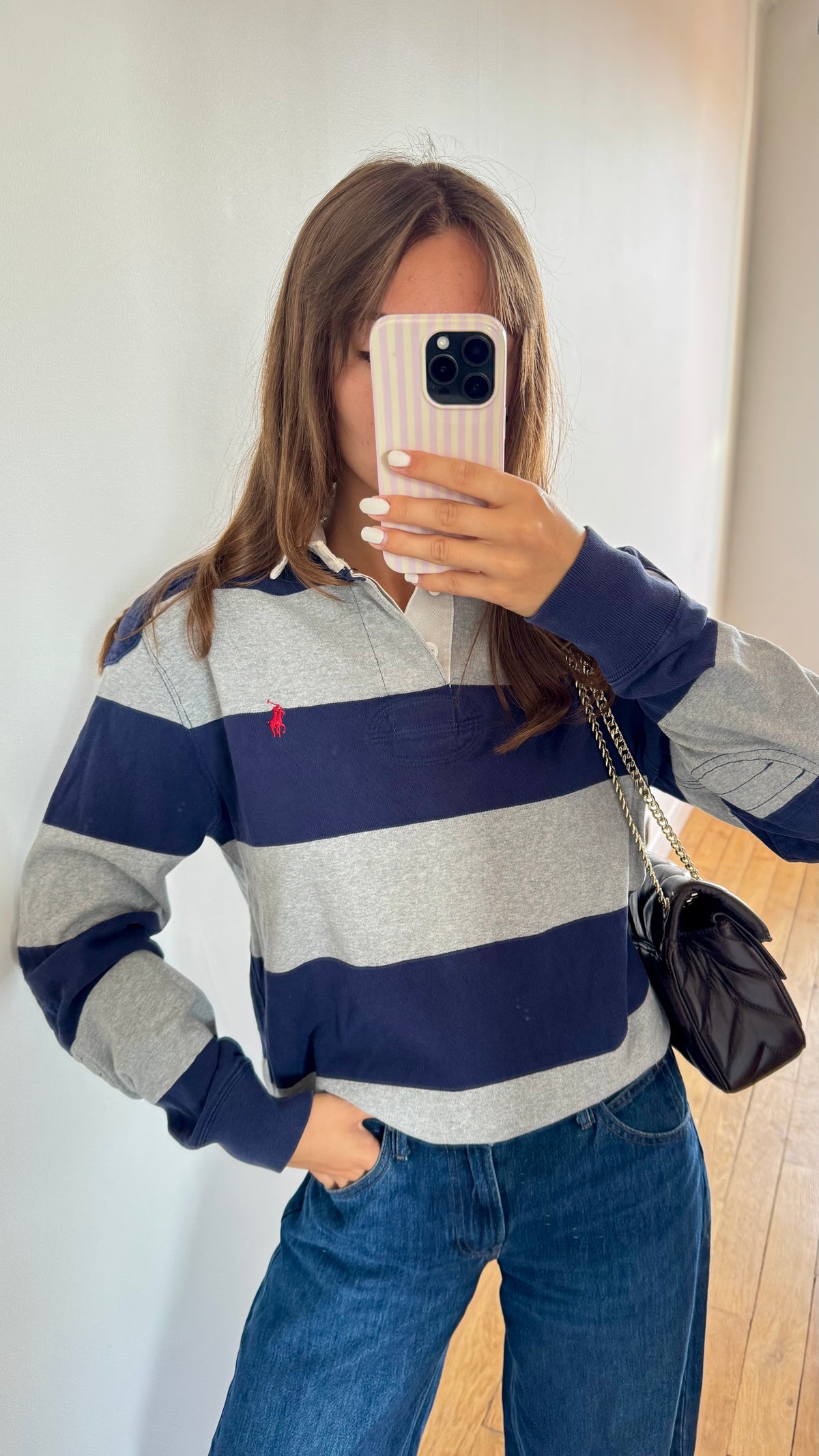 Polo rayé manche longue Ralph Lauren - S homme / M femme