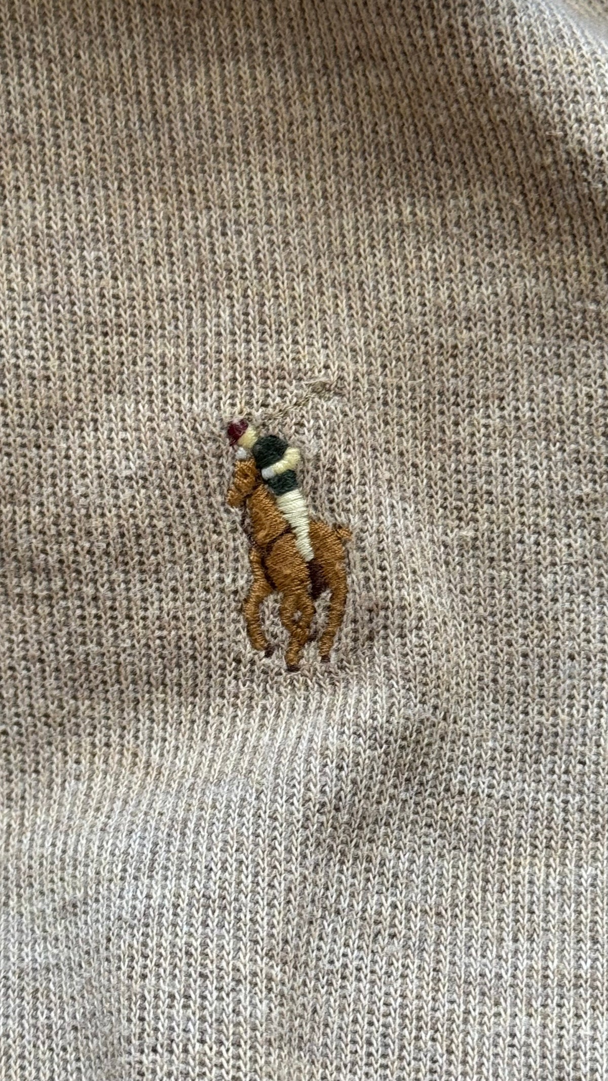 Pull demi-zippé beige Ralph Lauren - XS homme / S femme