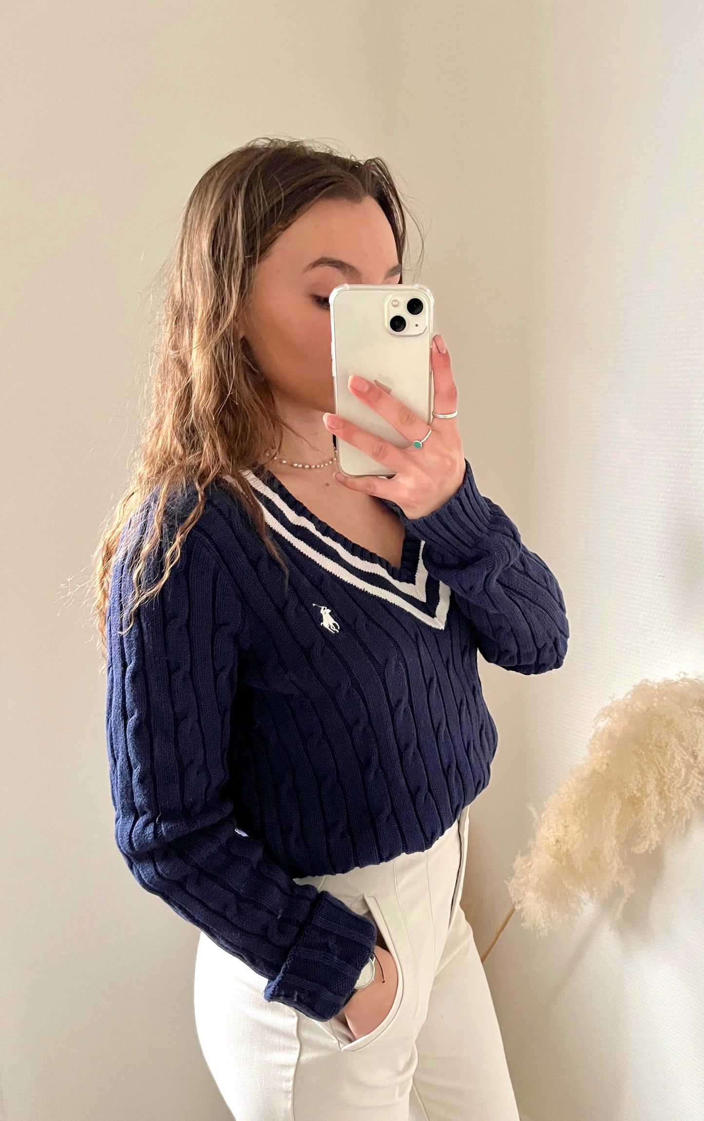 Ralph Lauren cable-knit sweater with VL collar