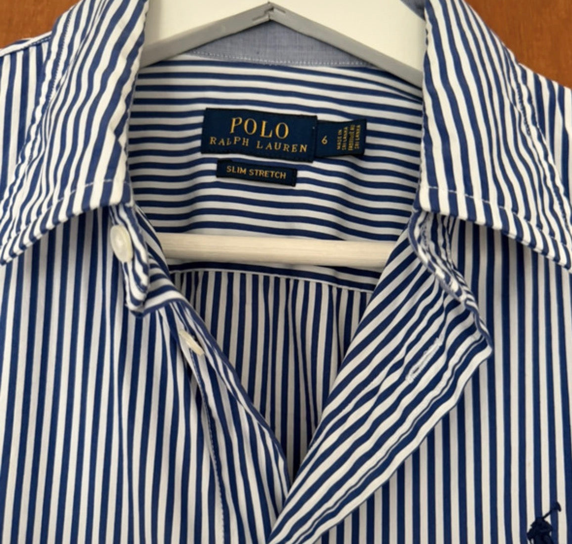 Chemise rayée bleue Ralph Lauren - S