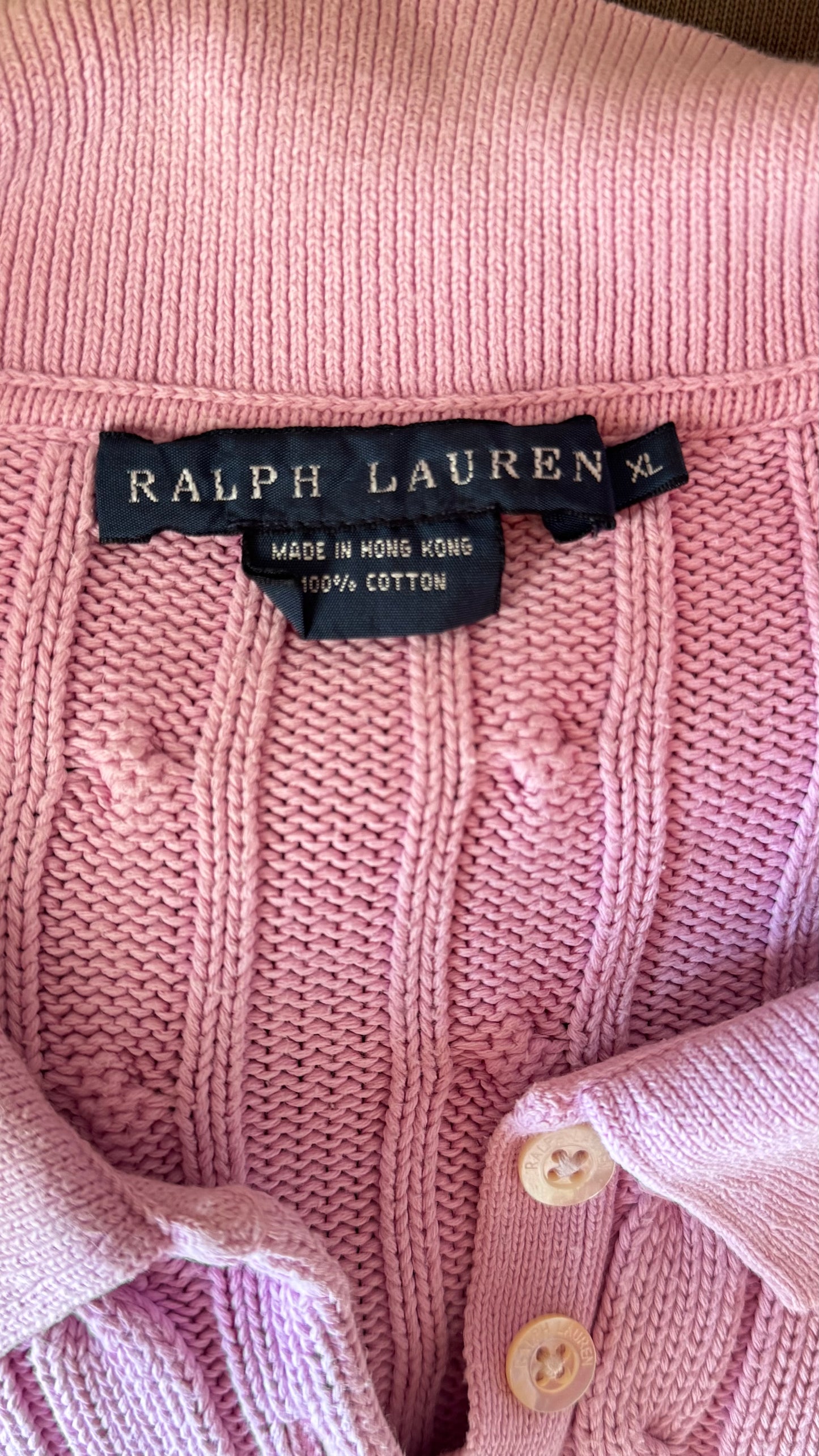 Polo torsadé rose Ralph Lauren - M
