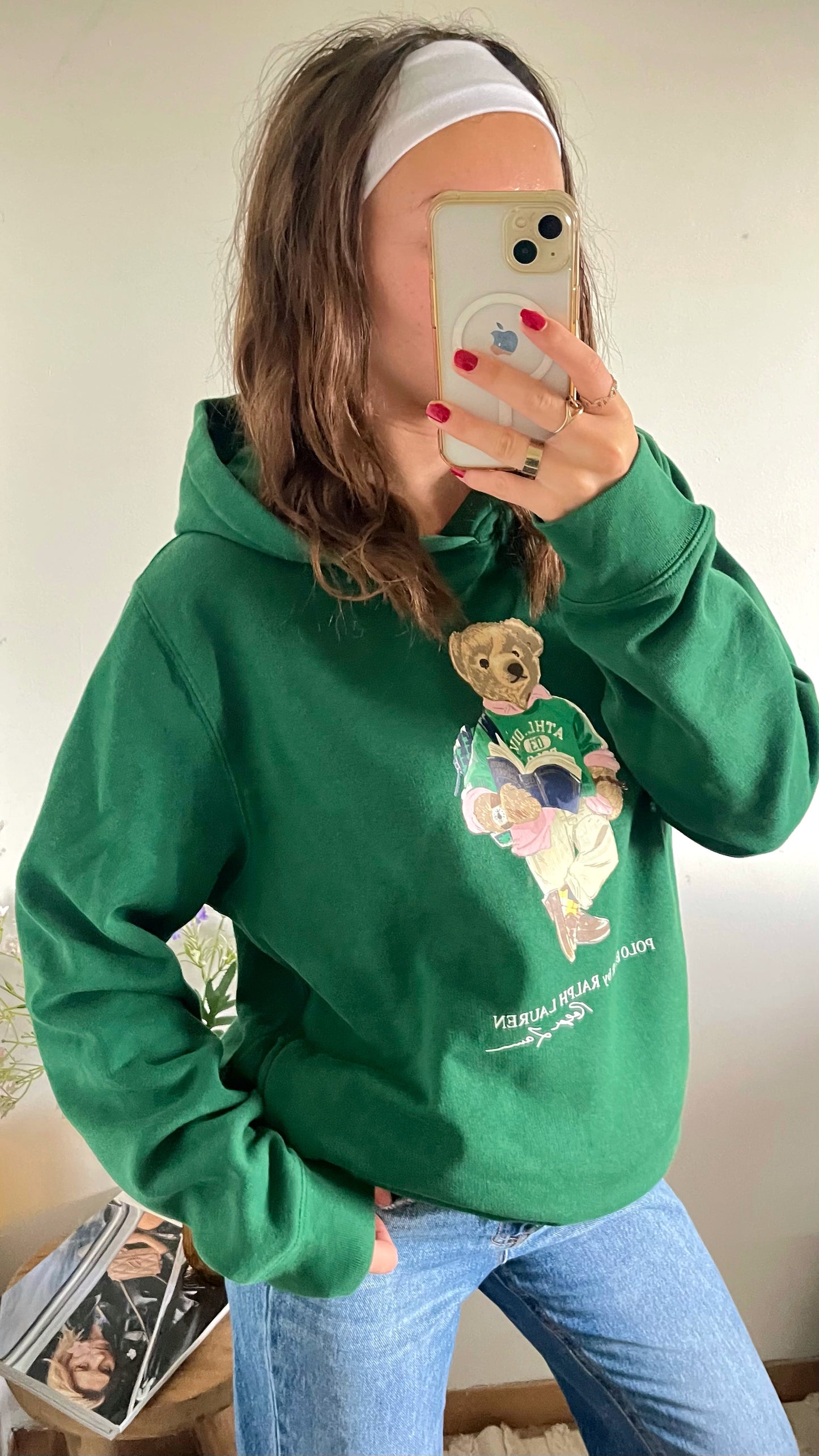 Sweat à capuche vert Teddy Bear Ralph Lauren - L femme / M homme