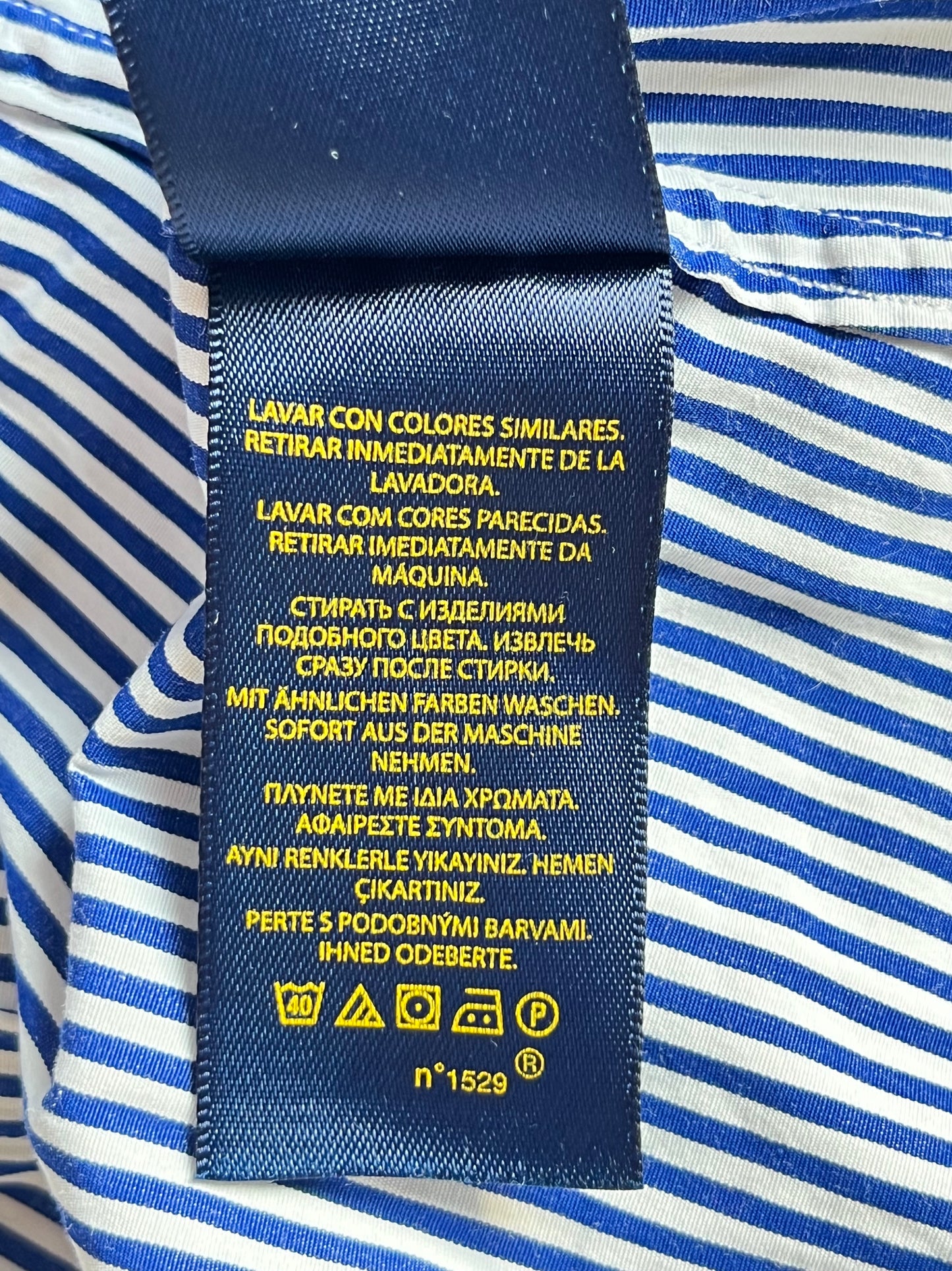 Chemise Ralph Lauren rayée blanche et bleu - S