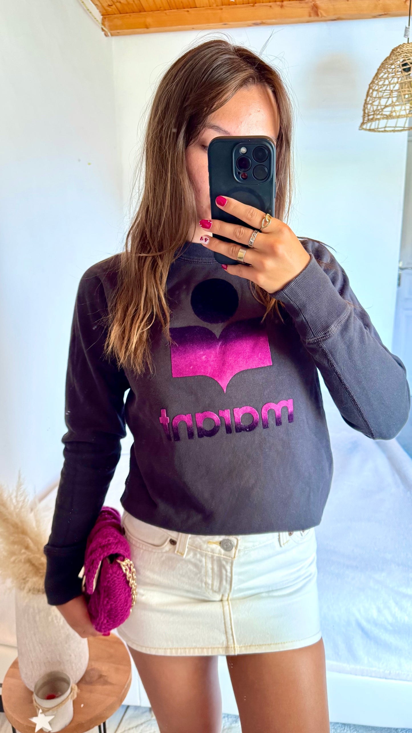 Sweat gris et violet Isabel Marant - S