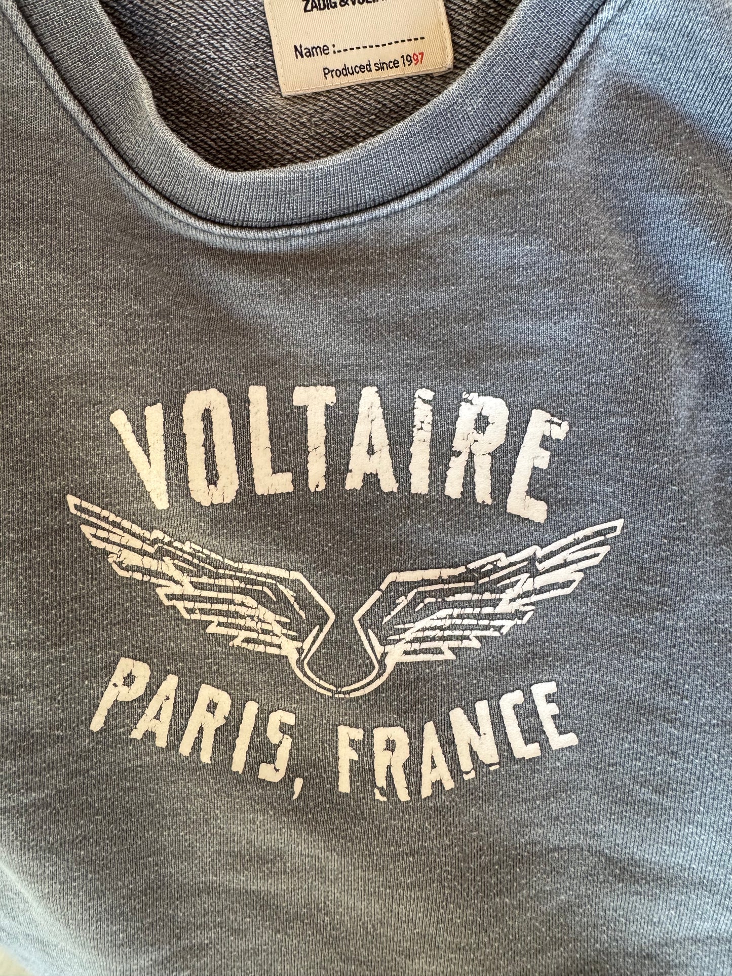 Sweat col rond gris chiné Zadig & Voltaire - XS
