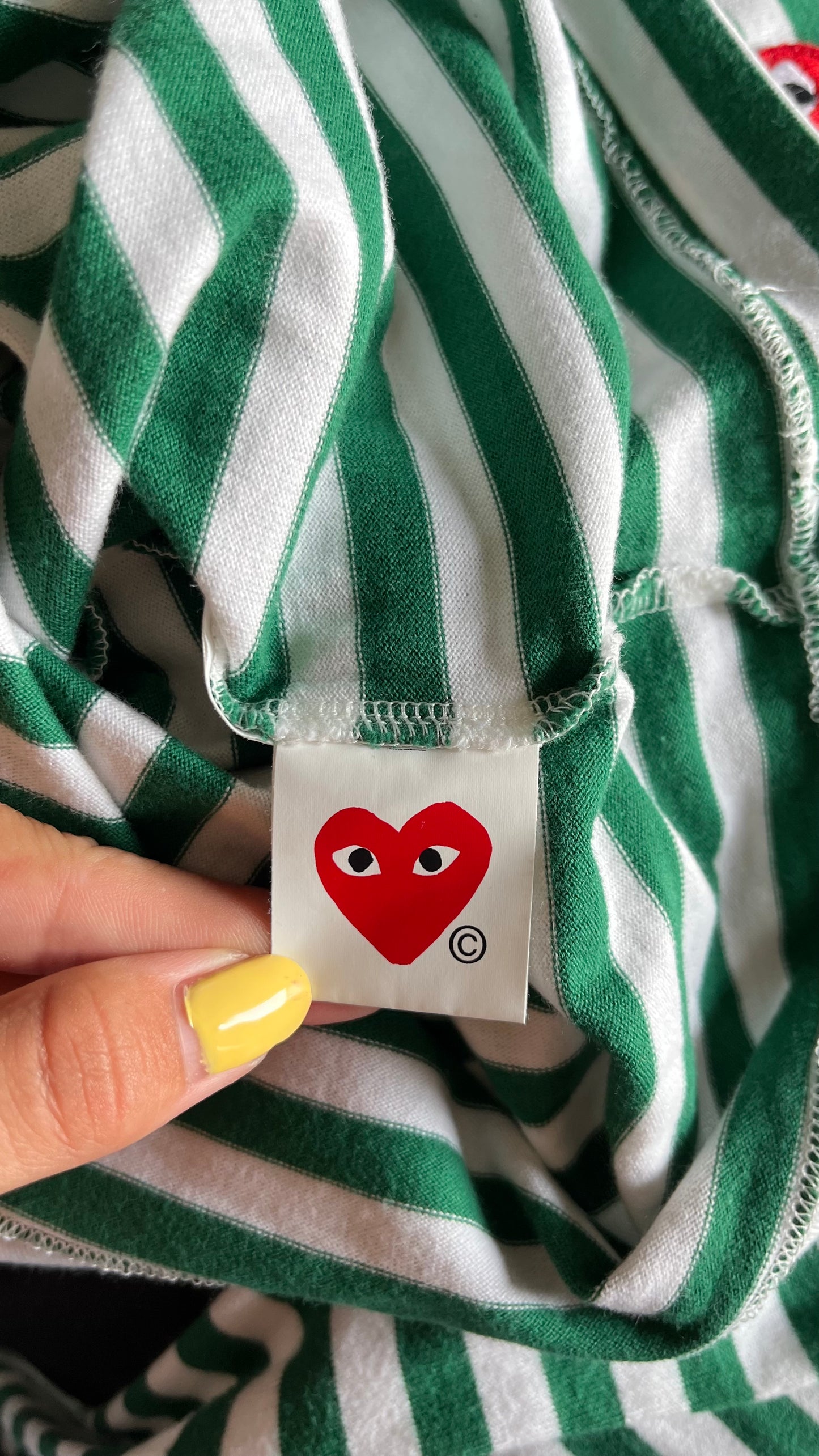 Pull marinière vert Comme Des Garçons - S