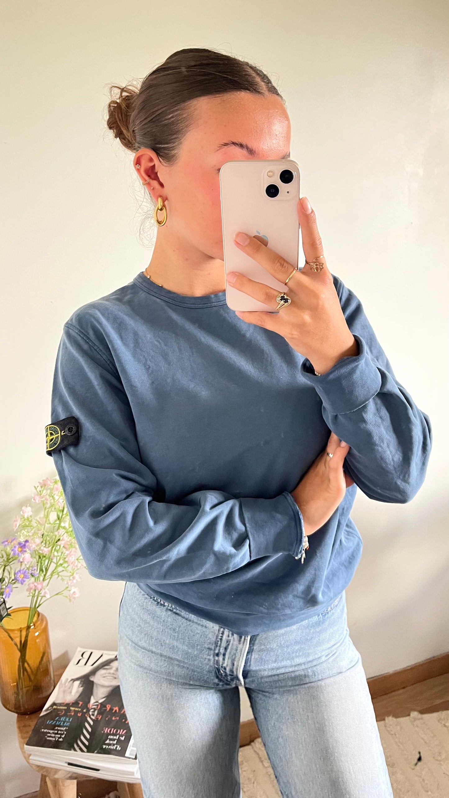 Pull bleu canard Stone Island - S