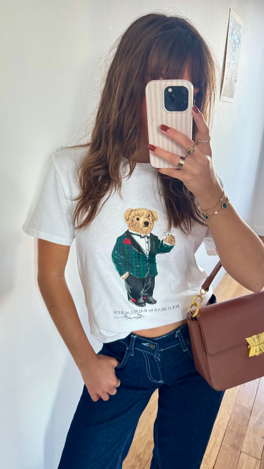 T-shirt blanc nounours Ralph Lauren - S homme / S-M femme