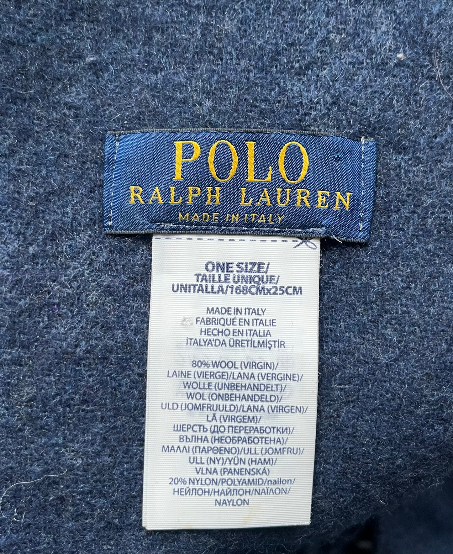 Écharpe en laine bleu marine Ralph Lauren