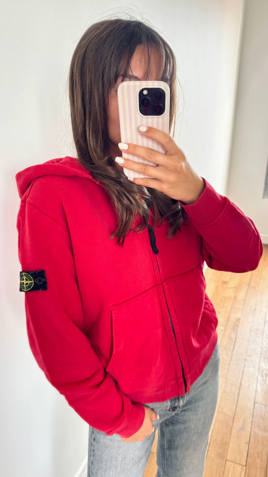 Veste à capuche rouge Stone Island - S