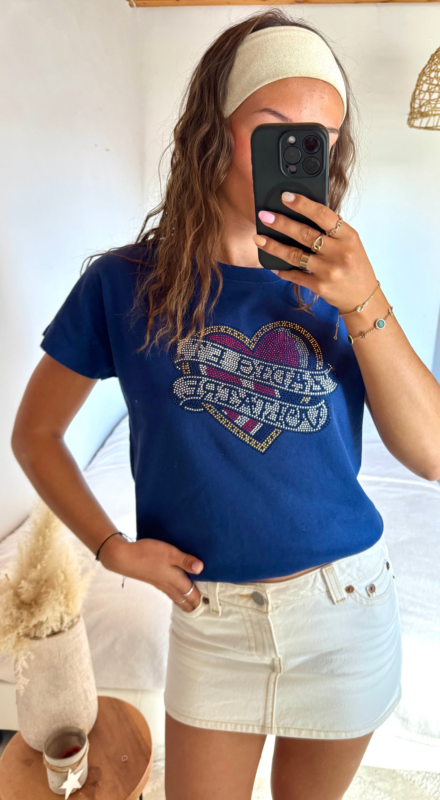 T-shirt marine strass Zadig & Voltaire - XS