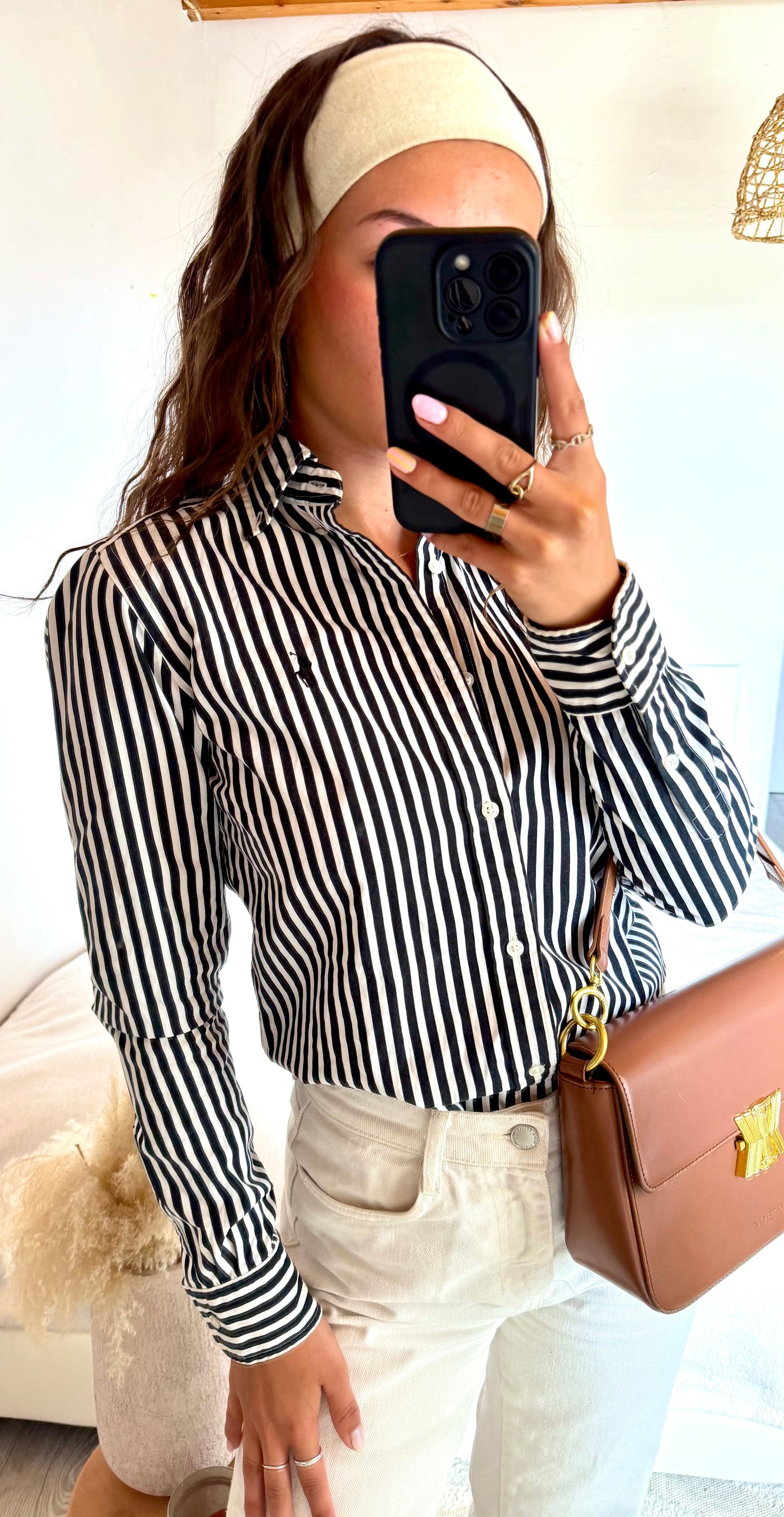 Chemise rayée noire Ralph Lauren - XS/S
