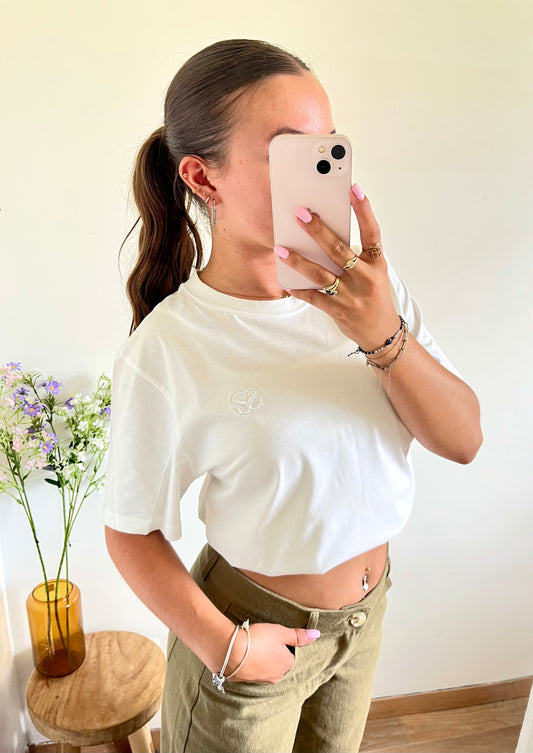 T-shirt blanc double S Sandro - M/L