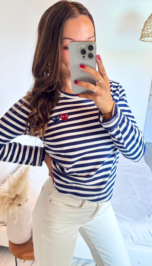 Marinière doubles cœurs Comme des Garçons - S