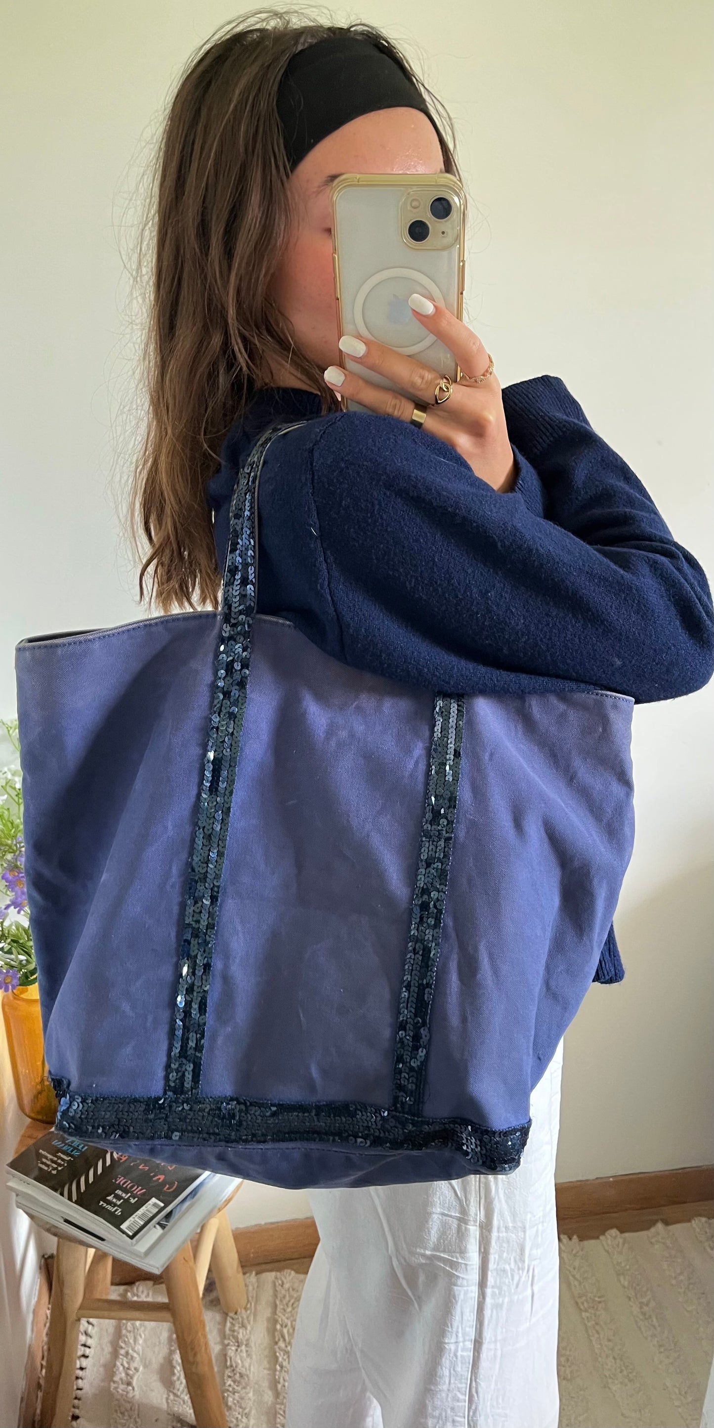 Sac cabas bleu marine Vanessa Bruno