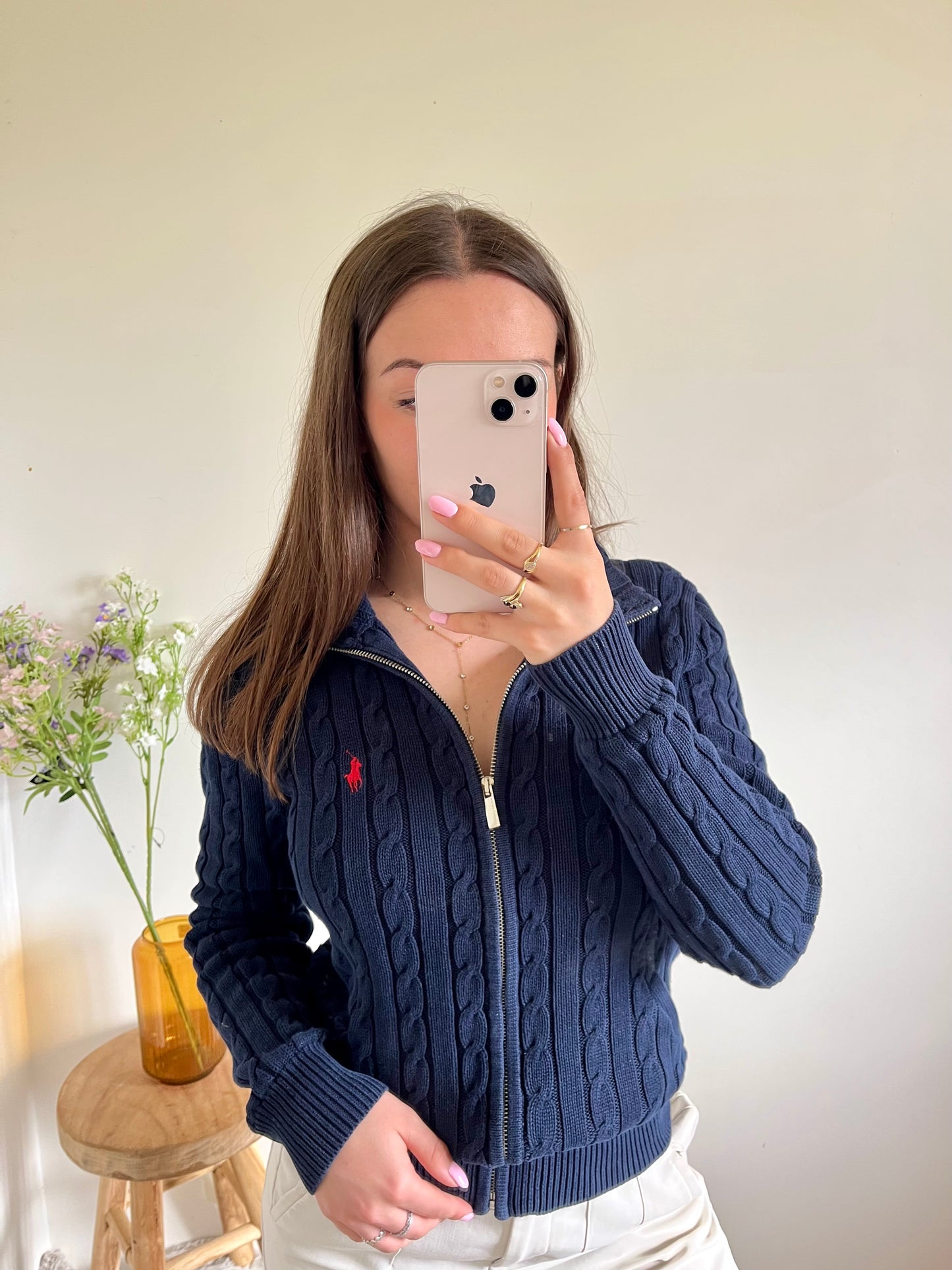 Gilet torsadé bleu marine Ralph Lauren - M