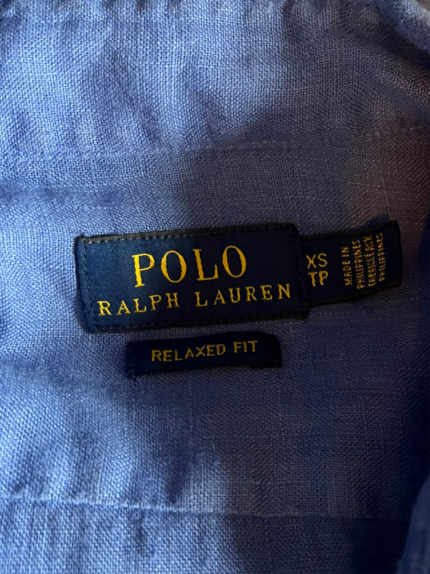 Chemise en lin bleu Ralph Lauren - S.