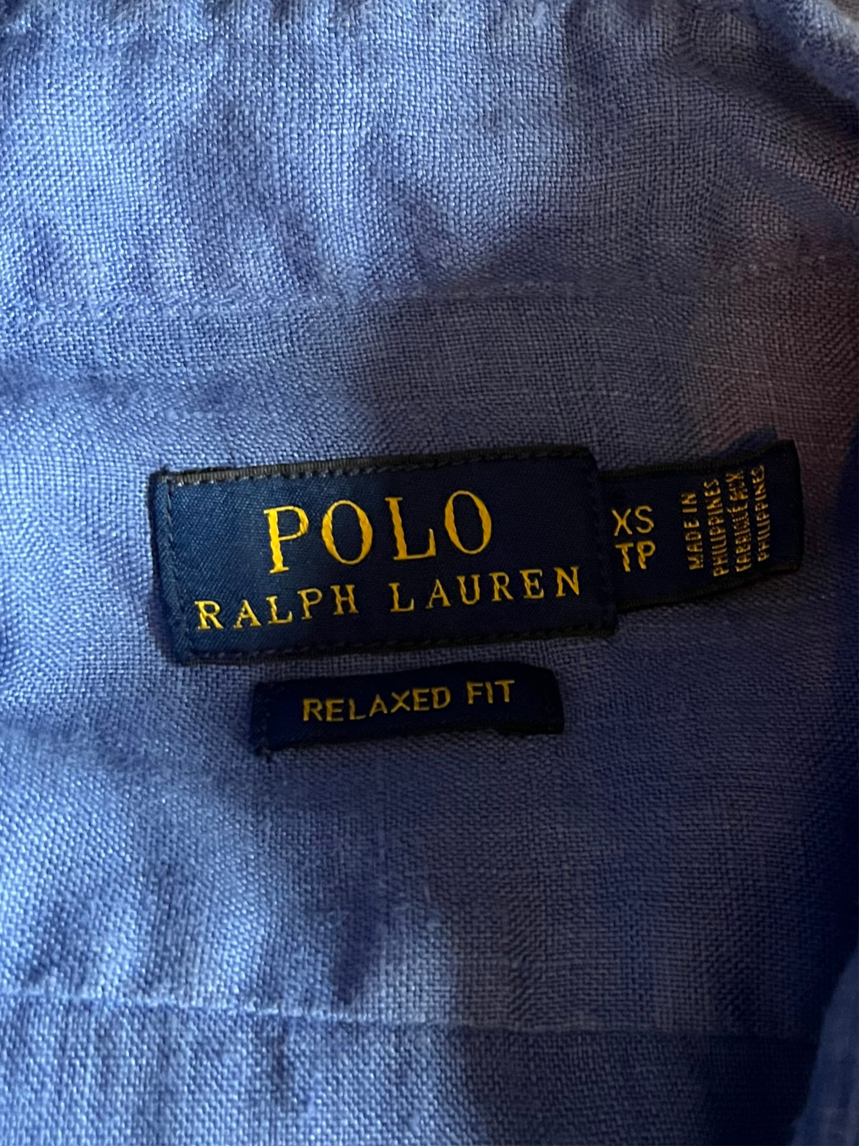 Chemise en lin bleu Ralph Lauren - S.
