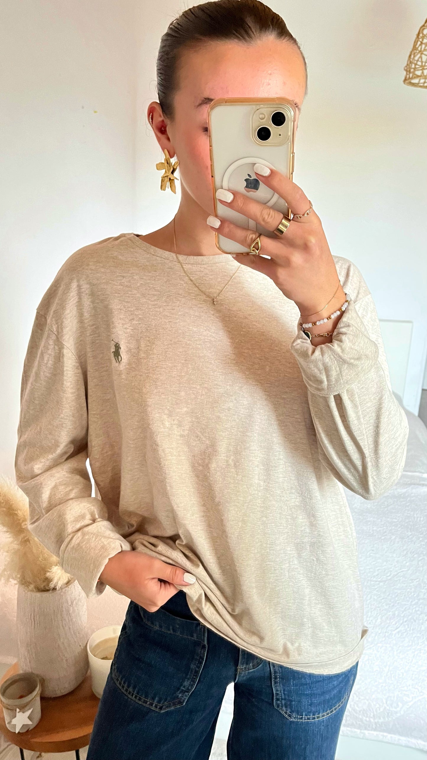 Pull fin beige Ralph Lauren - M homme / L femme