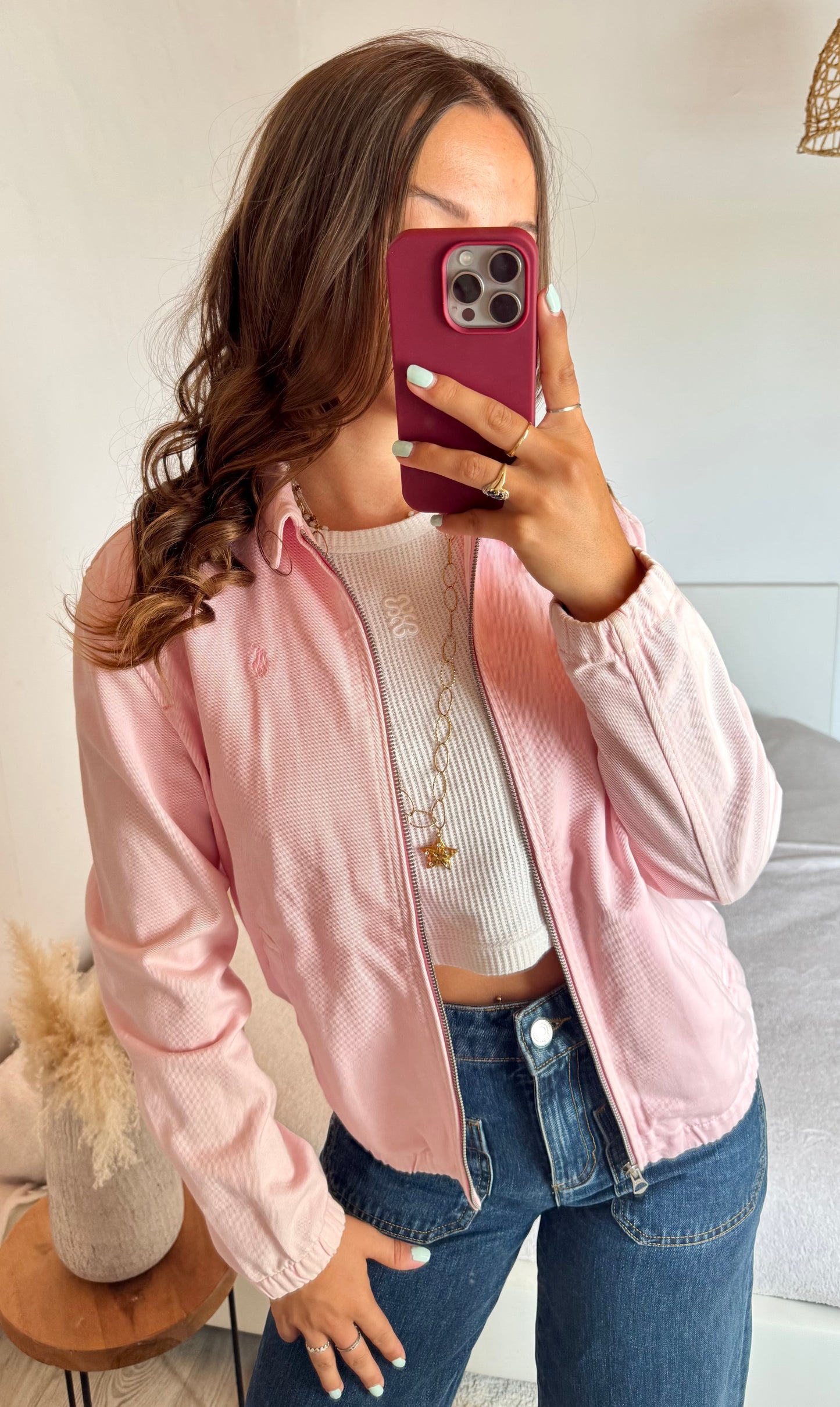 Veste toile de coton rose Ralph Lauren - S