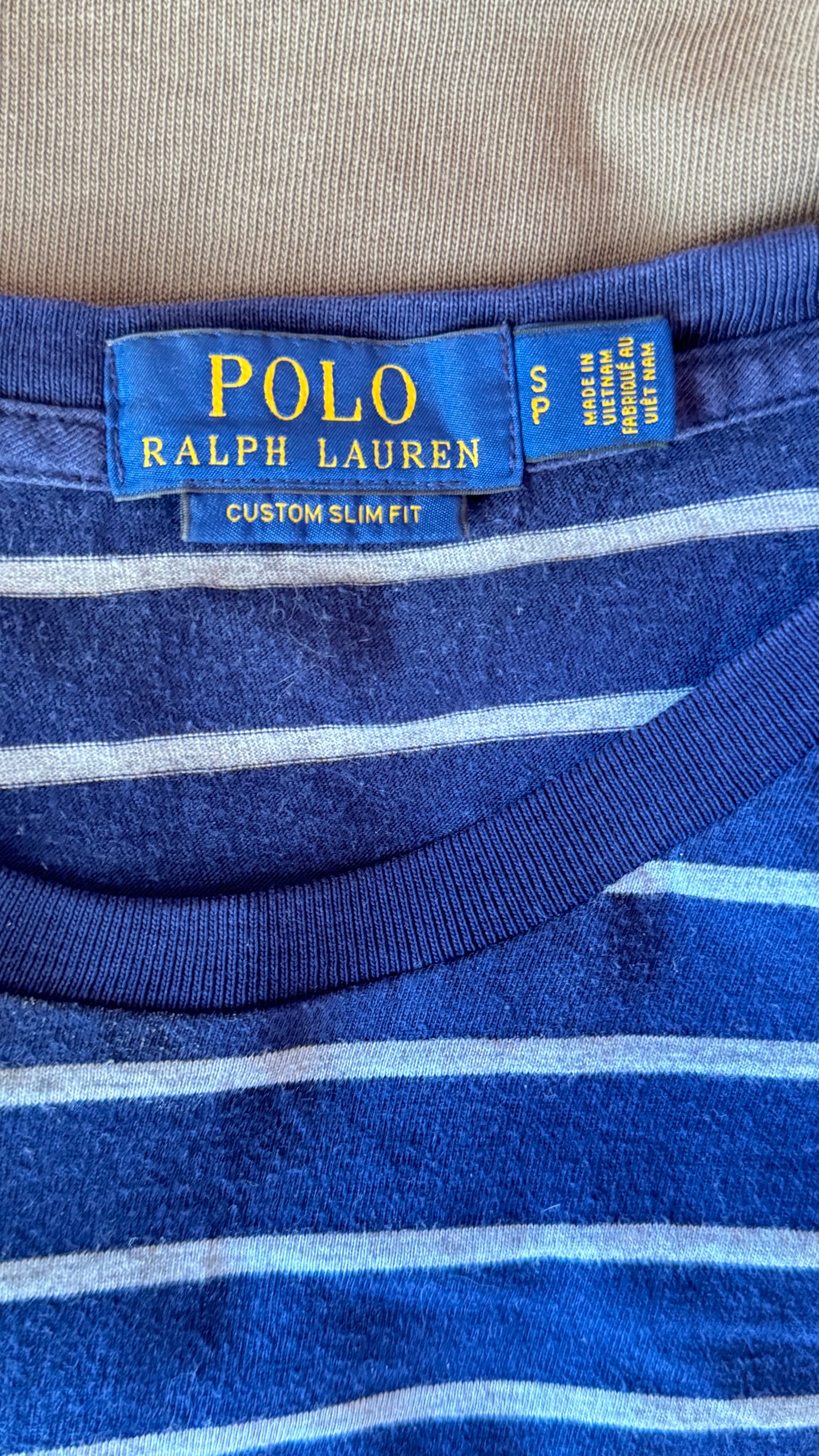 T-shirt marine rayé Ralph Lauren - S homme / M femme