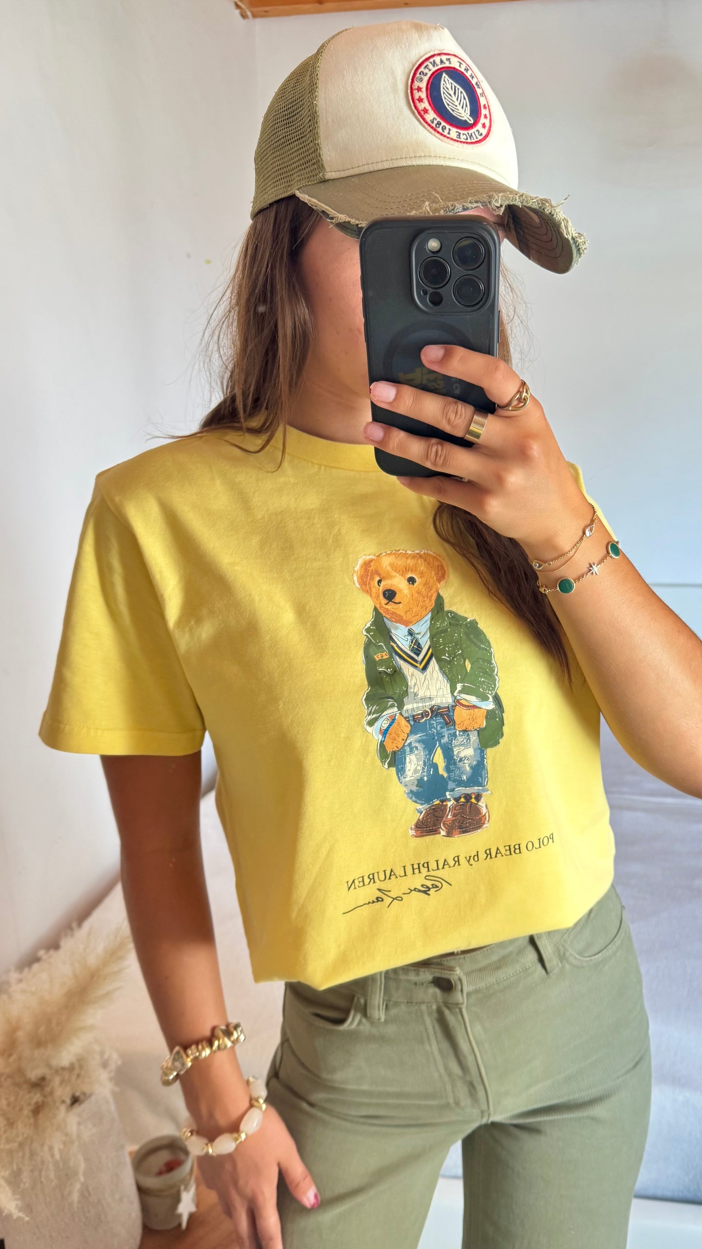 T-shirt Teddy Bear jaune Ralph Lauren - S