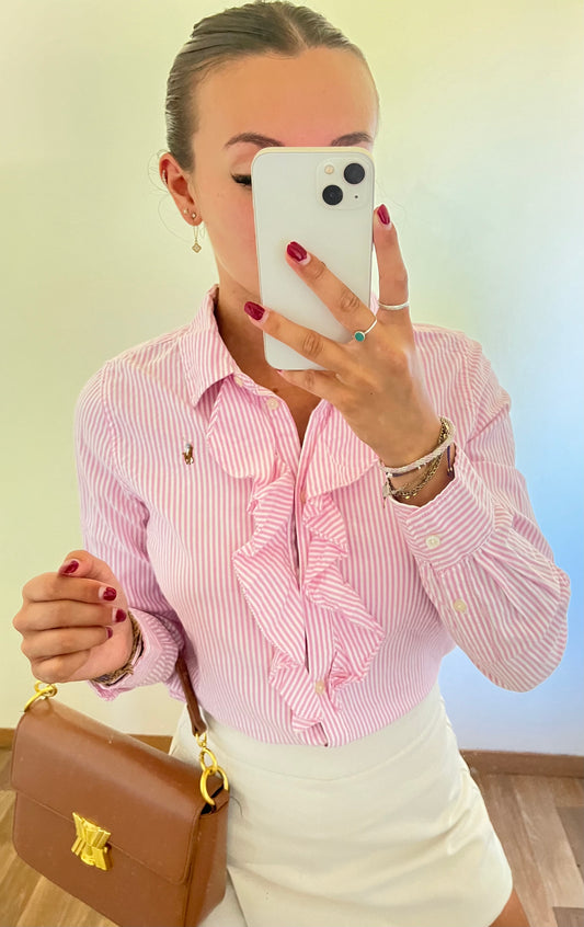 Chemise rayée rose Ralph Lauren  - XS