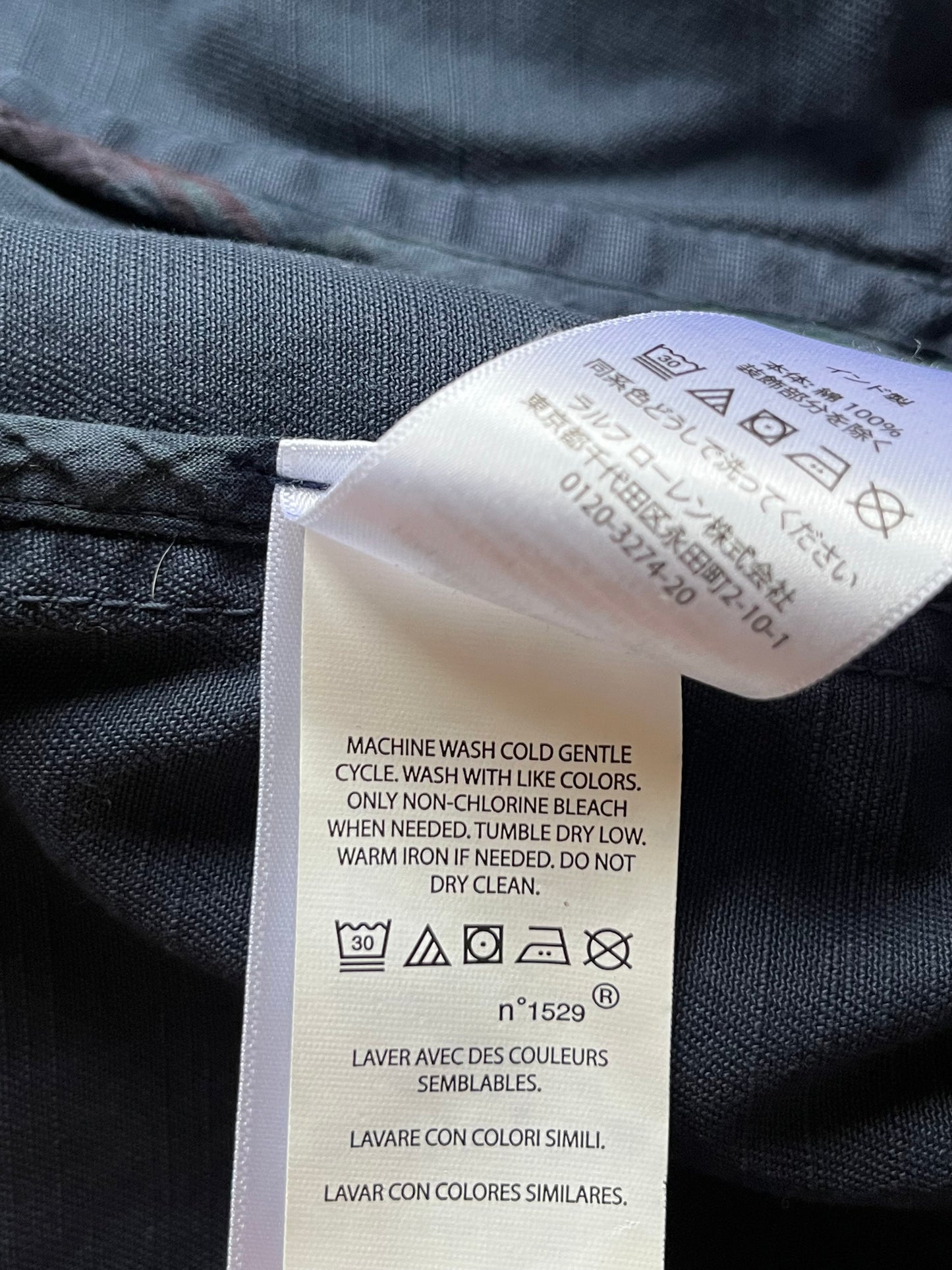 Veste toile de coton marine Ralph Lauren - M