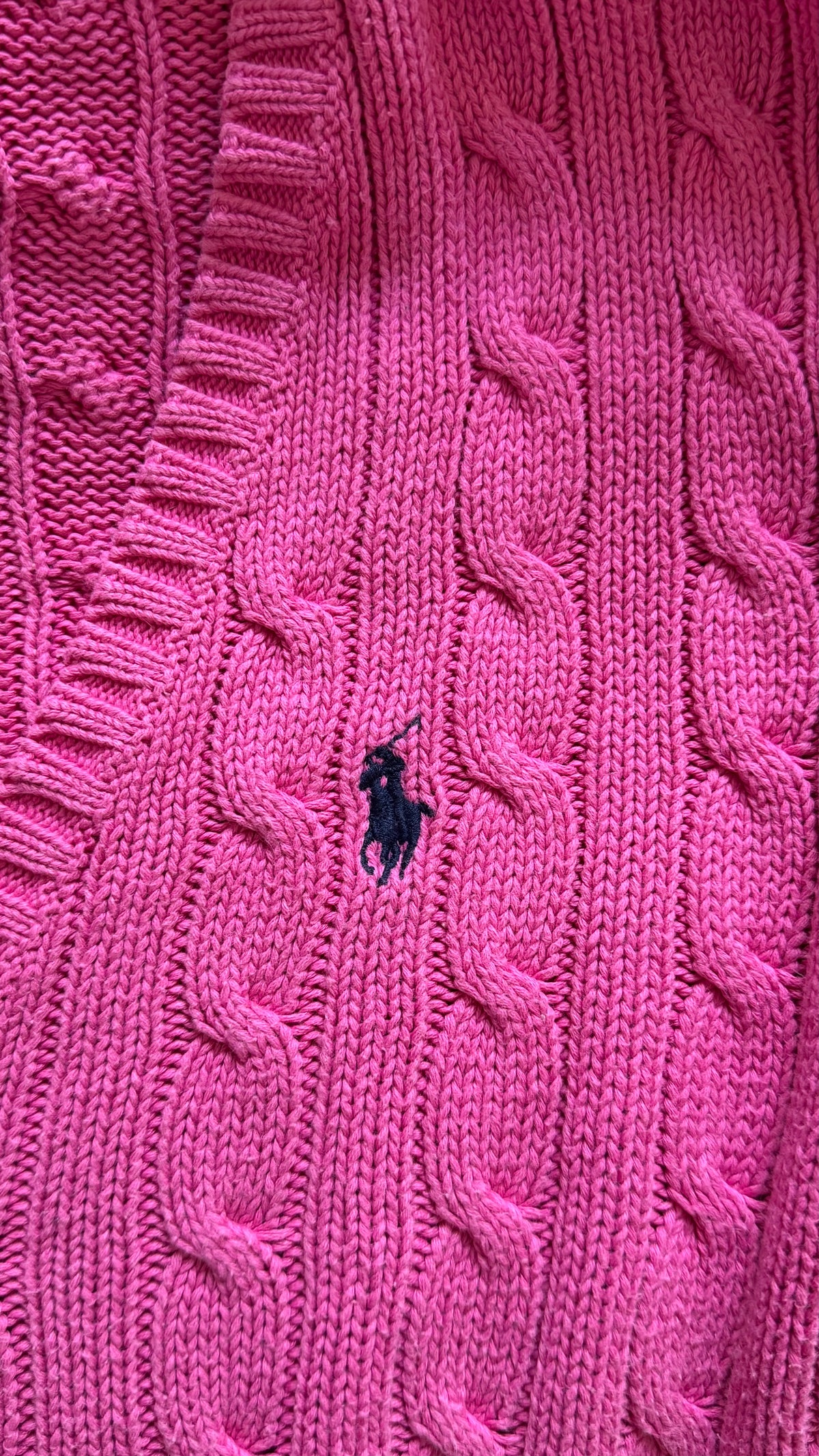 Pull col V torsadé rose Ralph Lauren - M