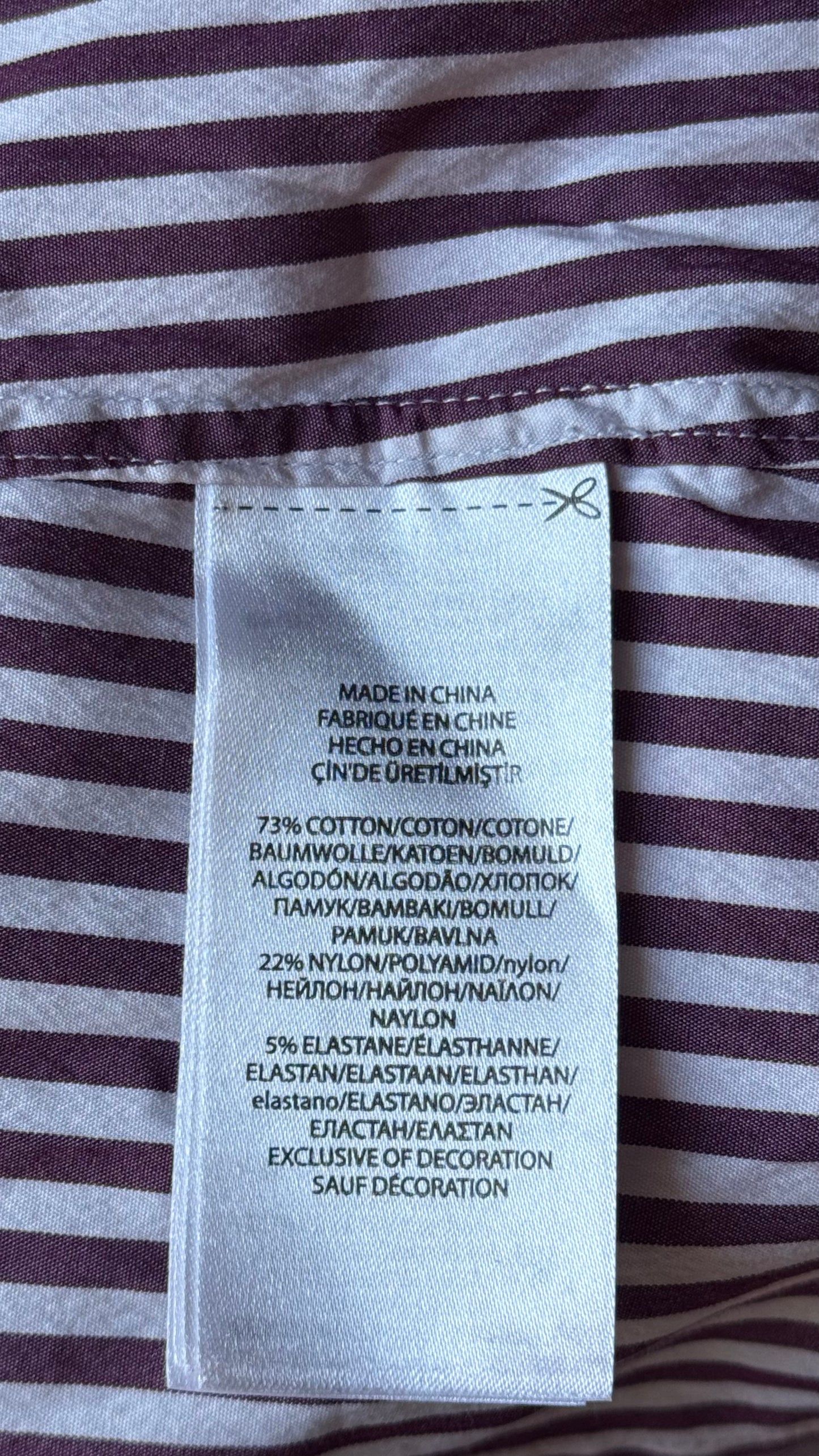 Chemise rayée bordeaux Ralph Lauren - XS