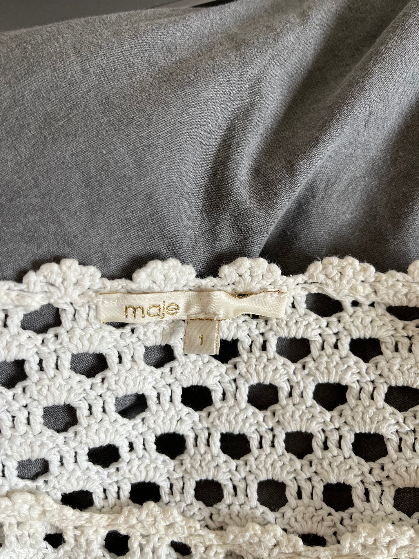 Pull crochet blanc Maje - S