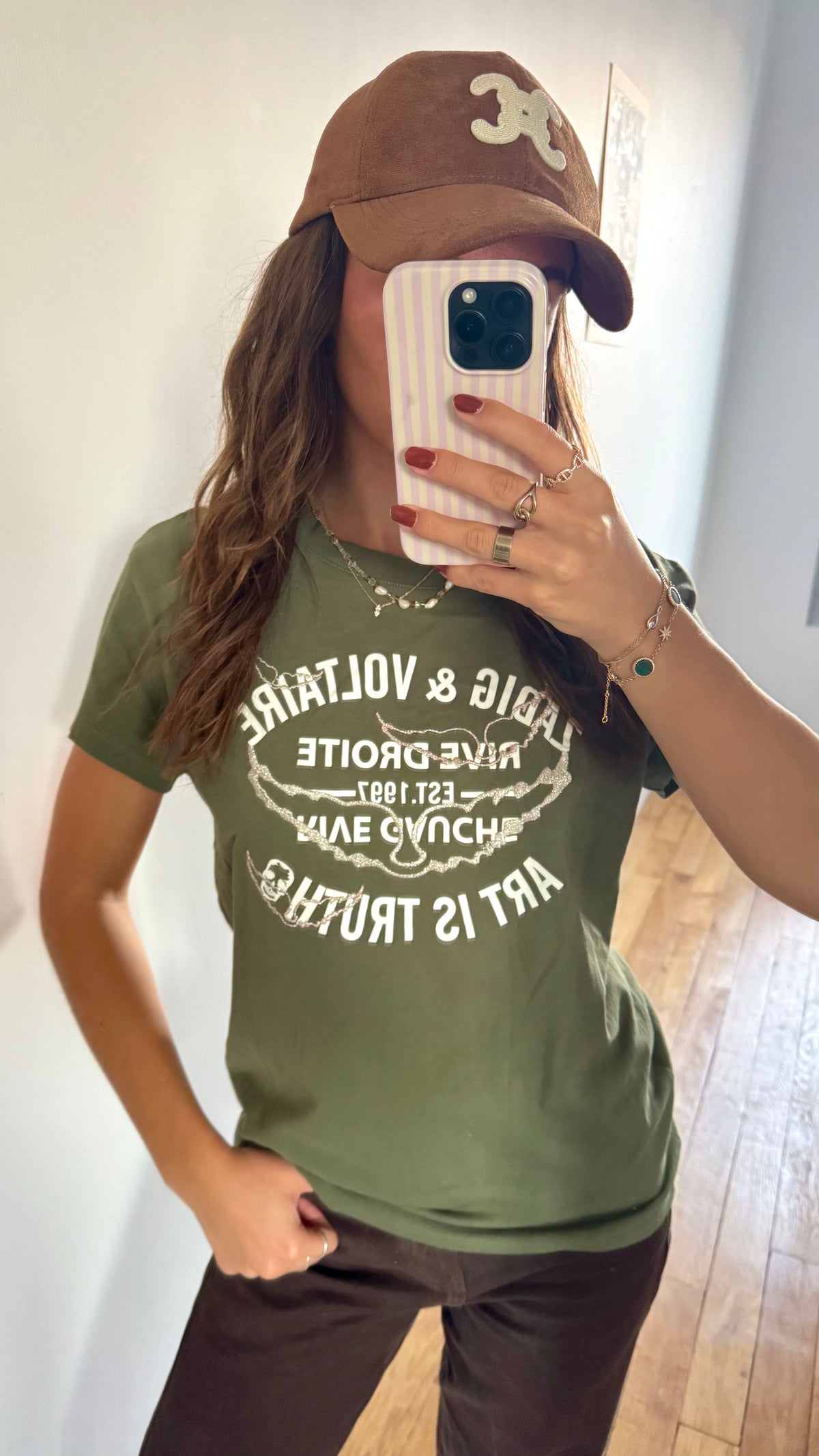 T-shirt Zadig & Voltaire kaki brillant - S