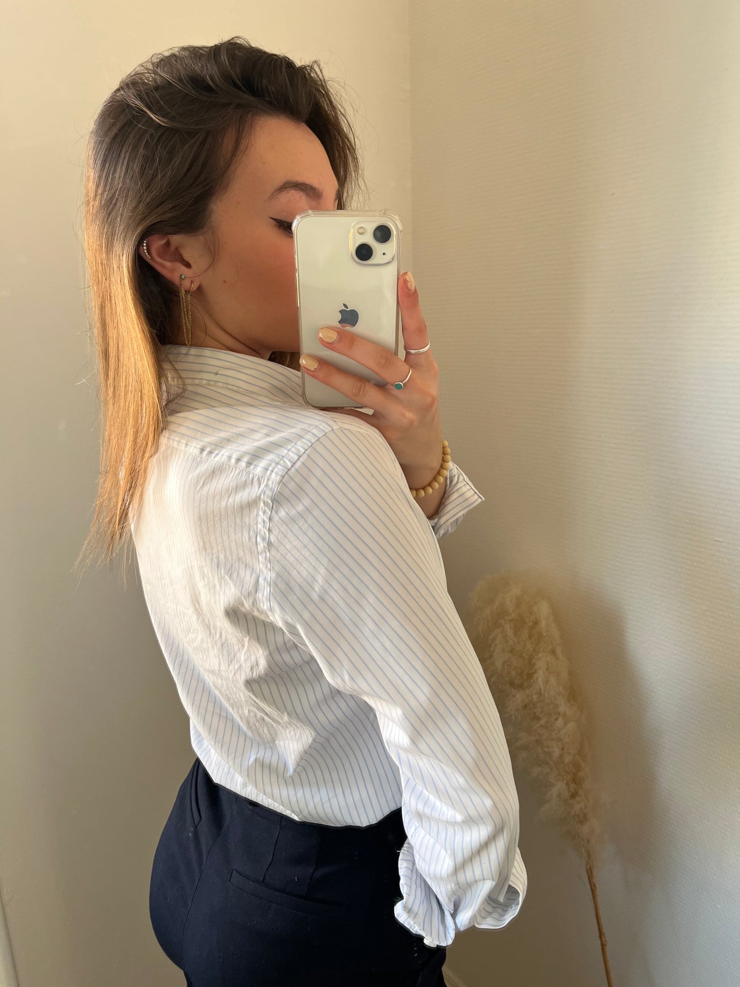 Chemise blanche rayée Ralph Lauren - M