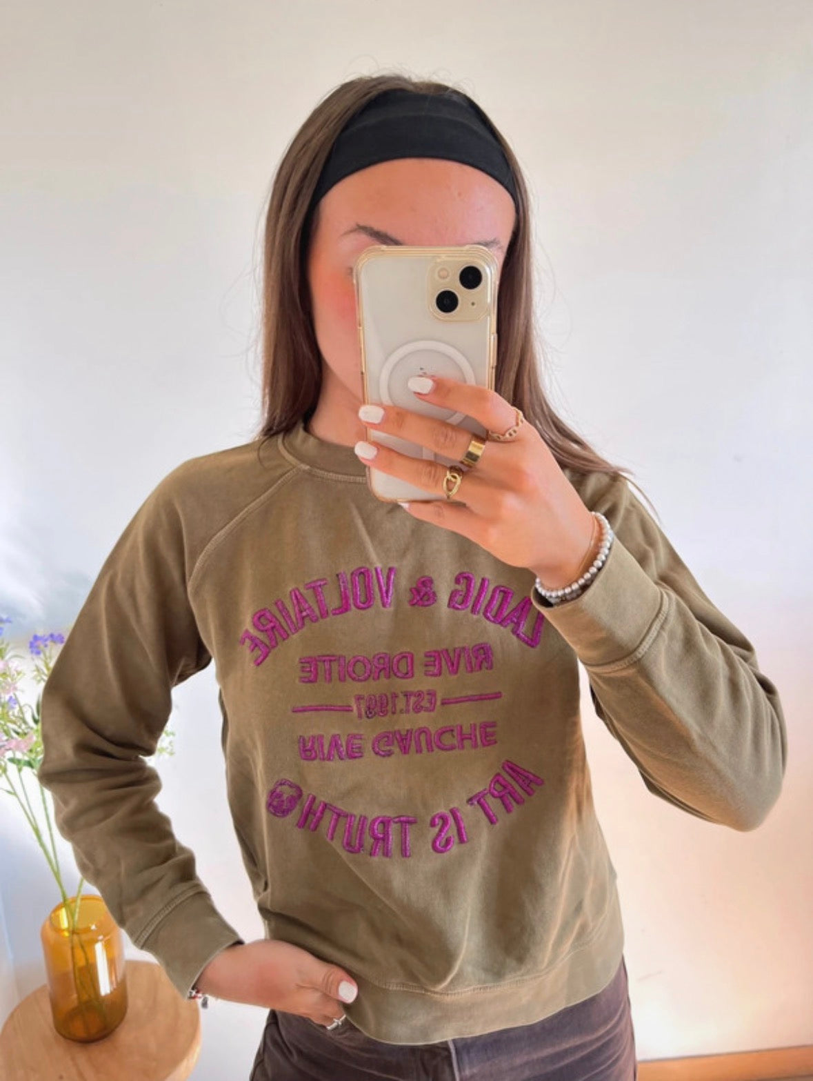 Sweat col rond kaki Zadig & Voltaire - XS